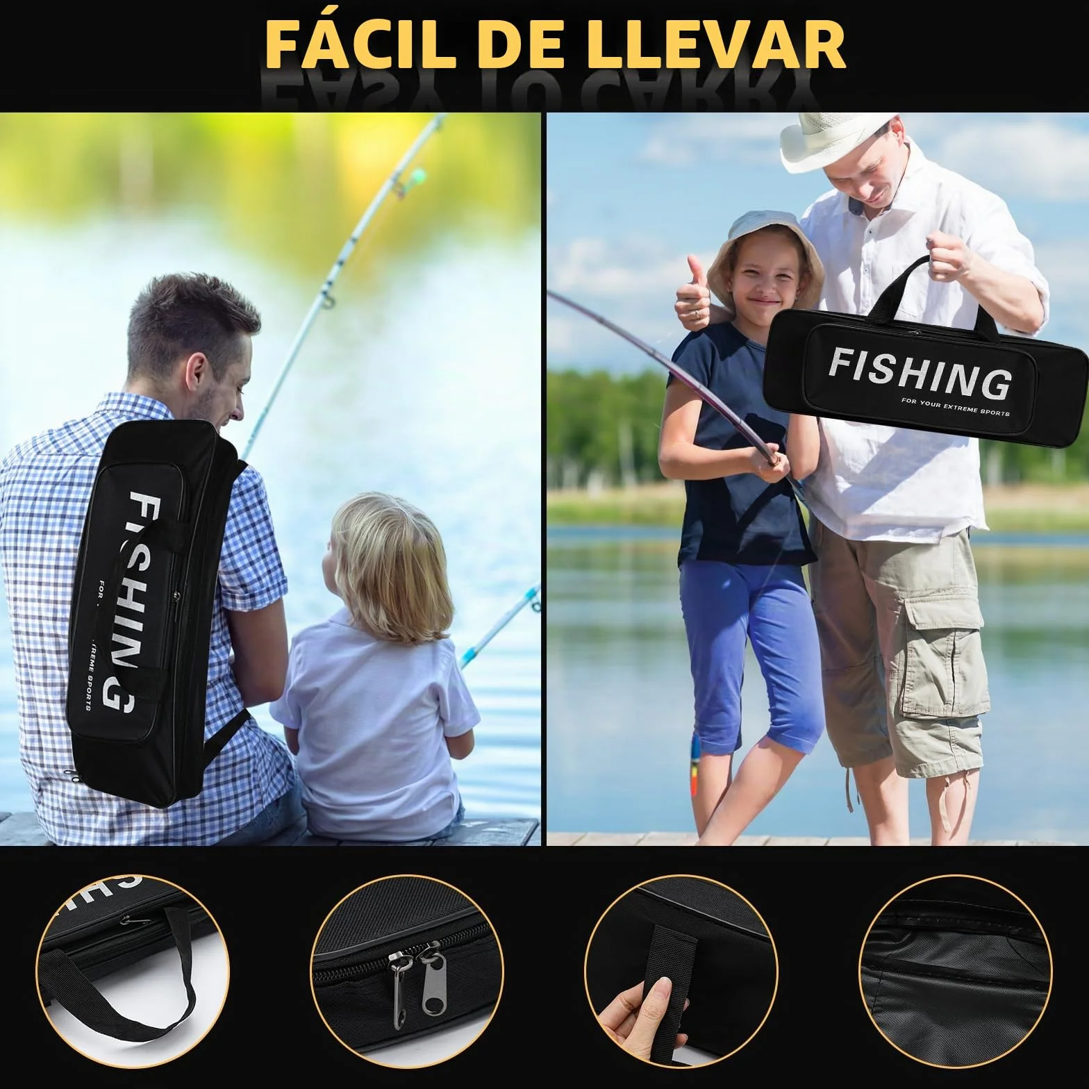 Telescopic Fishing Rod and Reel Combo Set 2.1m Metal Fishing Pole Kit