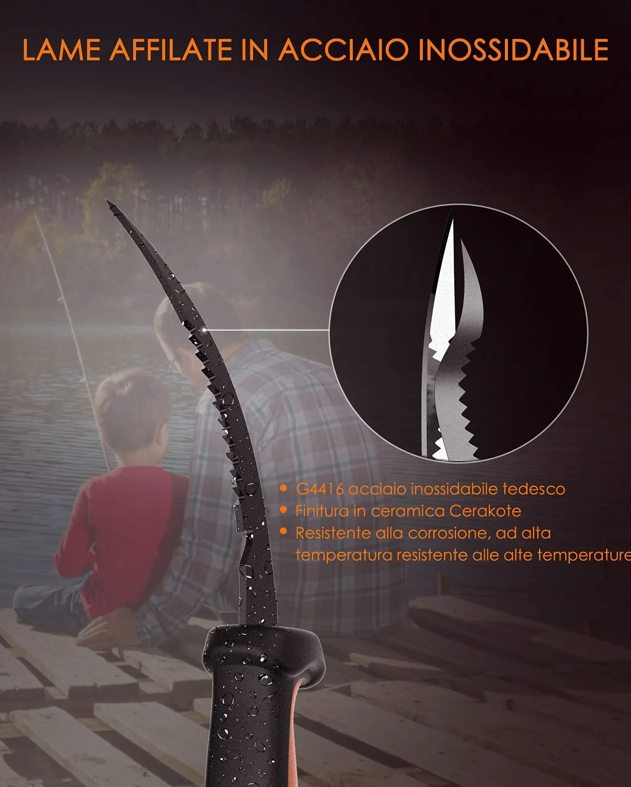 SkyFox Cuchillo de filete de pesca 5 pulgadas acero inoxidable G4412 unidades
