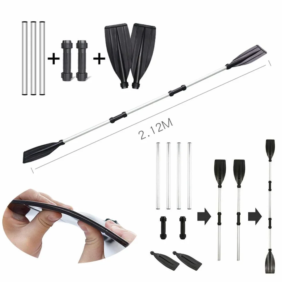 Kayak Remos Aluminio Doble Desmontable para Sup Piragua Canoa
