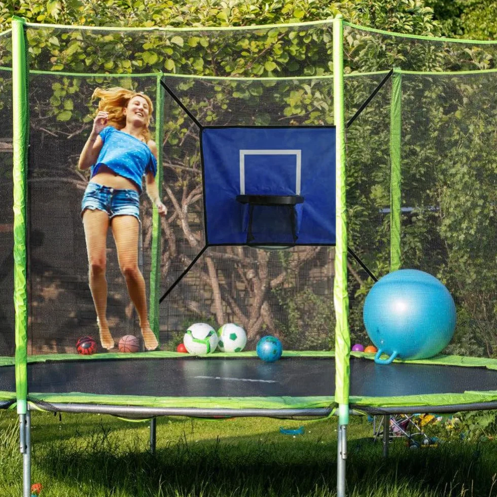 Cesta de Baloncesto de Pared Extraíble 65x55 cm con Bomba y 3 Bolas