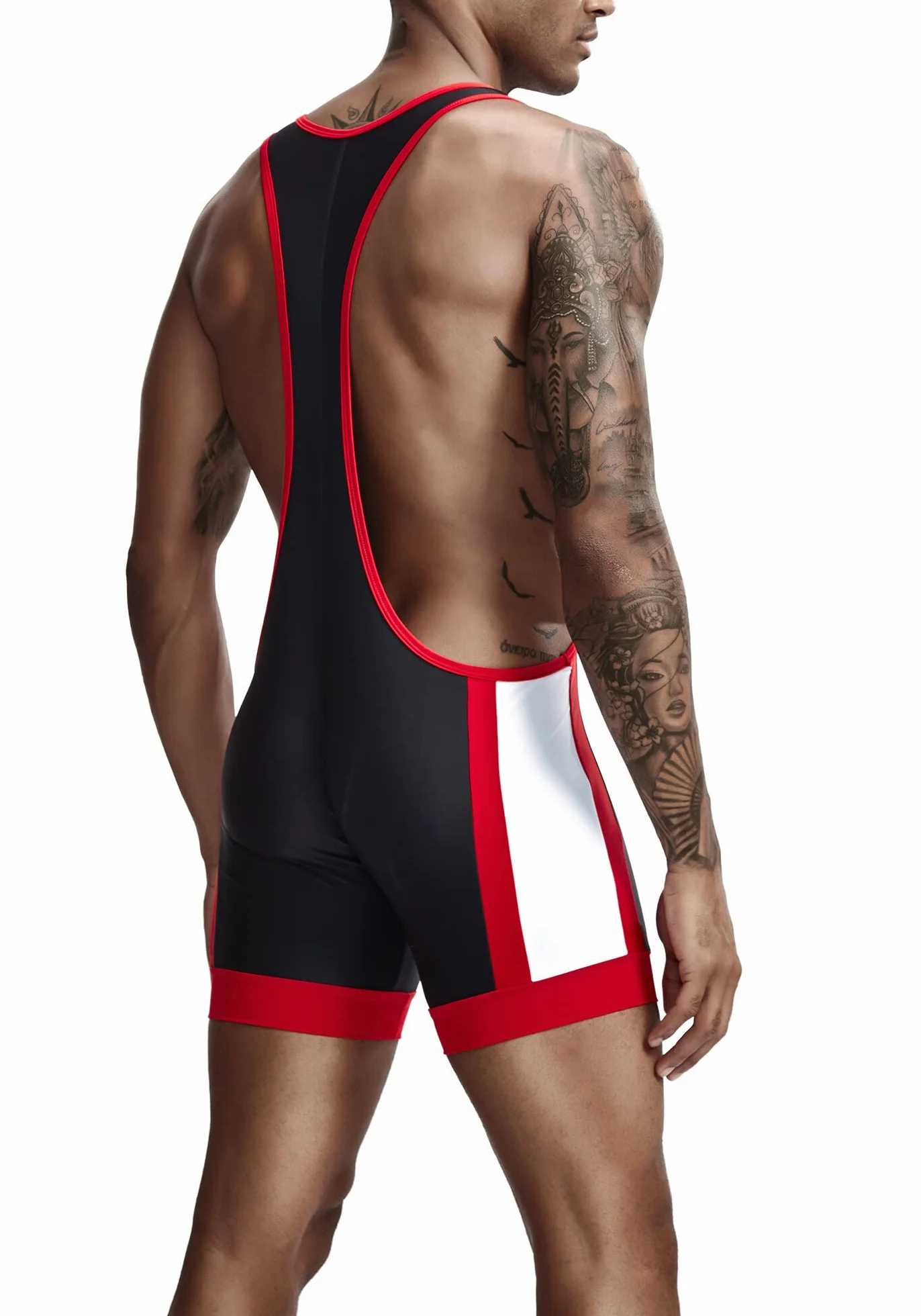AIEOE Maillot de lucha libre para hombre, traje de lucha libre, bodysuit deportivo de una pieza