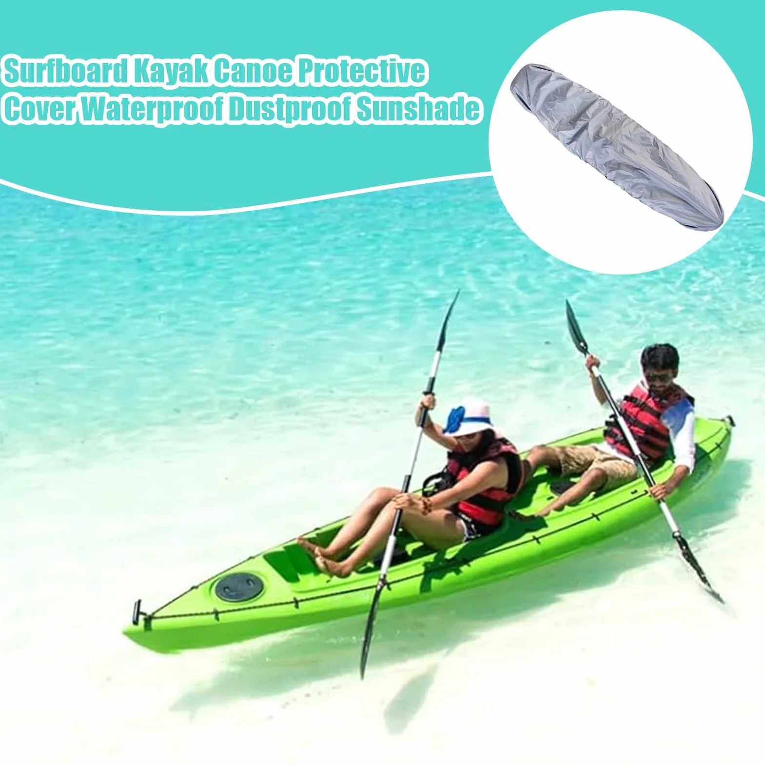 Funda para Kayak Protector Tabla Surf Cubierta Antideslizante Exterior Náutica Camping