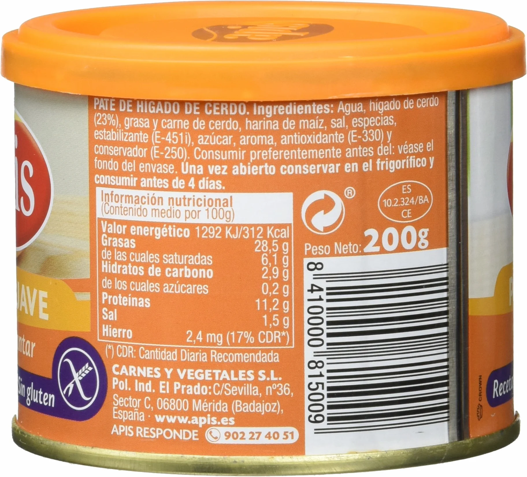Apis Paté Suave - 200 gr