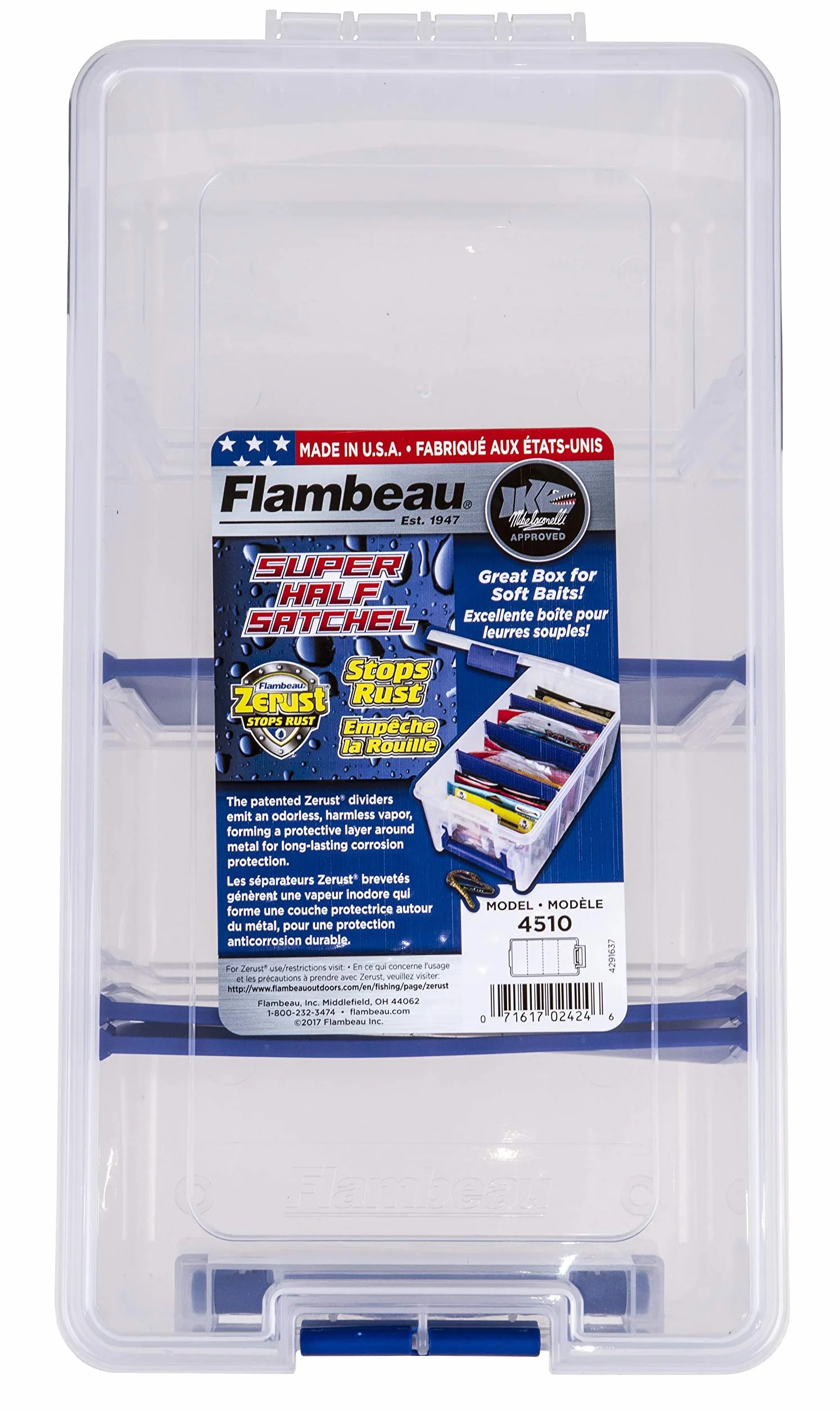 Flambeau Tackle 1/2 Satchel Tackle Box 15x8x6.25 Inch Clear