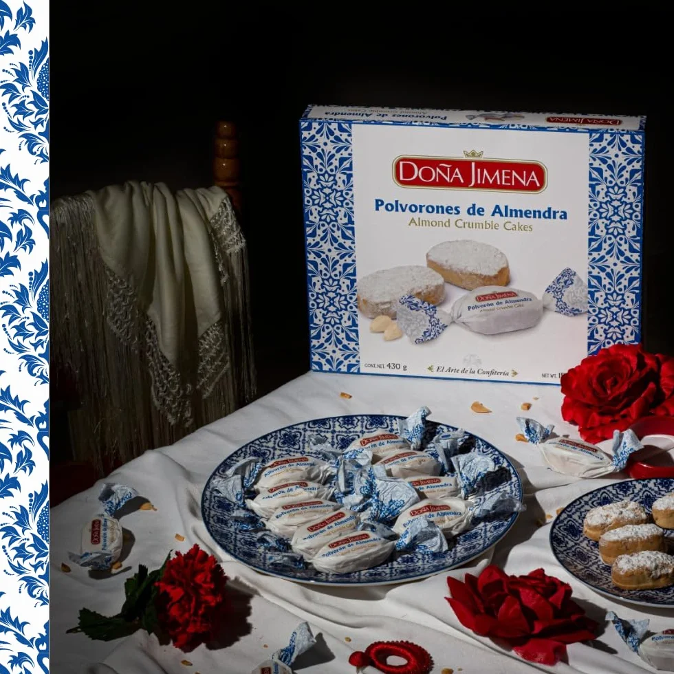 DOÑA JIMENA - Polvorón de Almendra, Calidad Suprema, Sabor Clásico, Exquisito al Paladar, Típico Dulce Navideño, Receta Artesanal, 430g