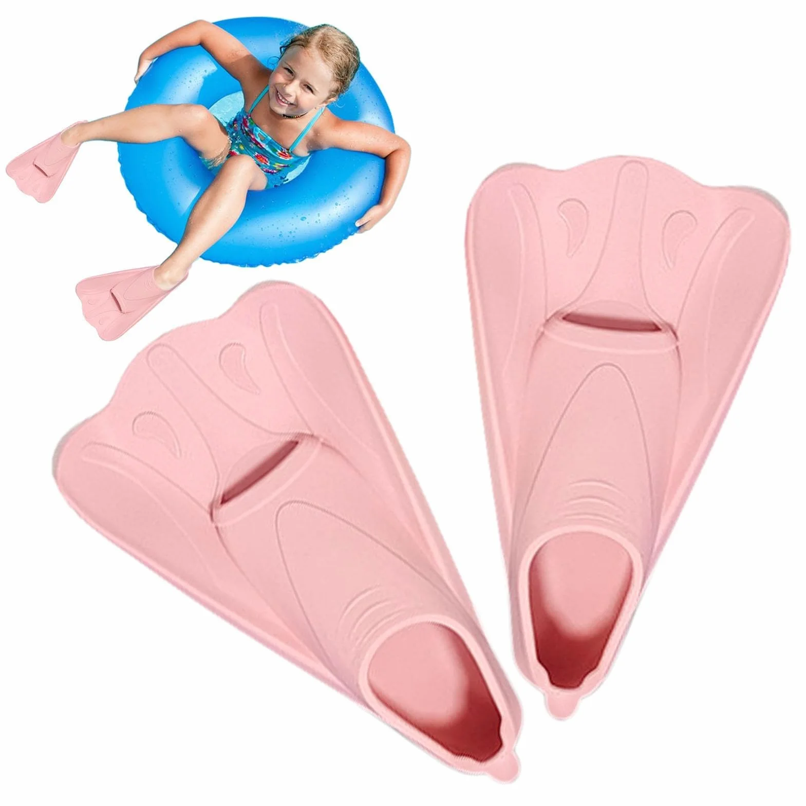 Aletas Cortas Profesionales para Buceo Snorkeling Natación Niños