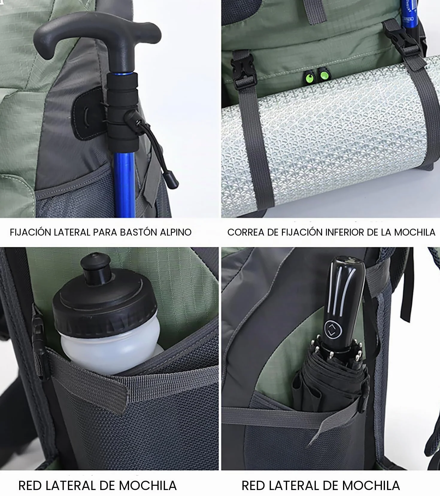 Mochila de senderismo impermeable 50L Bseash para viaje y camping