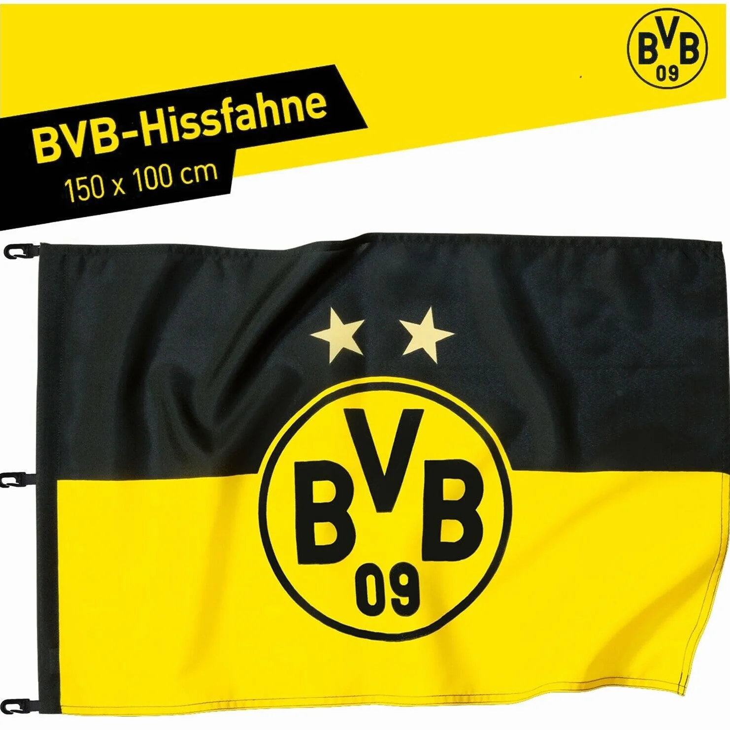 Borussia Dortmund Levantar la bandera Unisex Negro Amarillo 150x100