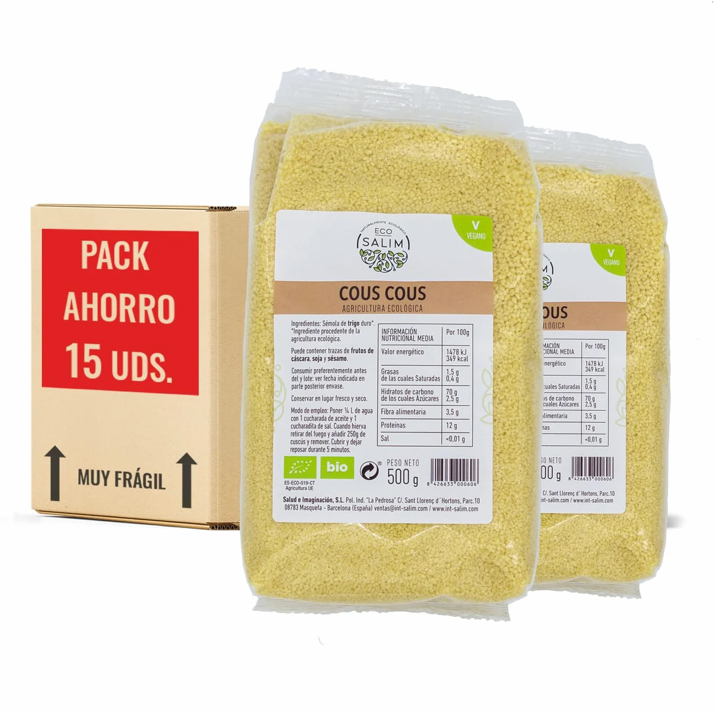 ECO SALIM - CUSCUS BLANCO BIO PACK 15 UDS.