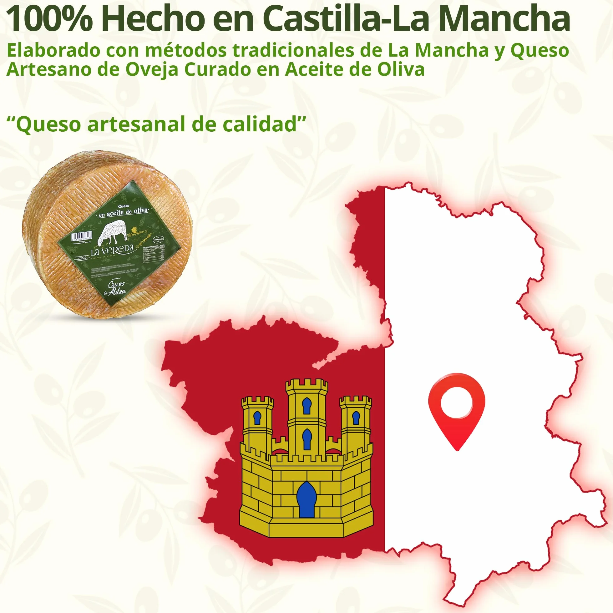 Queso Artesano de Oveja Curado en Aceite de Oliva 1.5 kg Gourmet Cesta Regalo