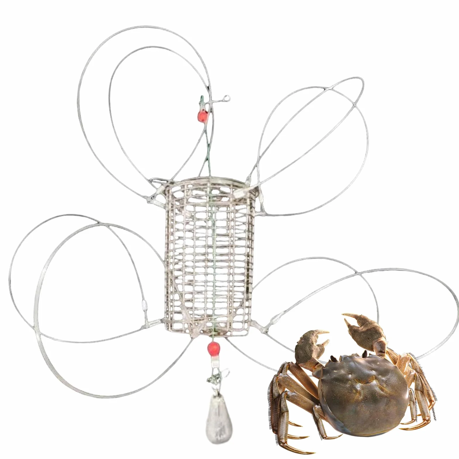 Trampa para Cangrejos con 8 Anillas, Portátil para Pesca en Río Mar Profundo