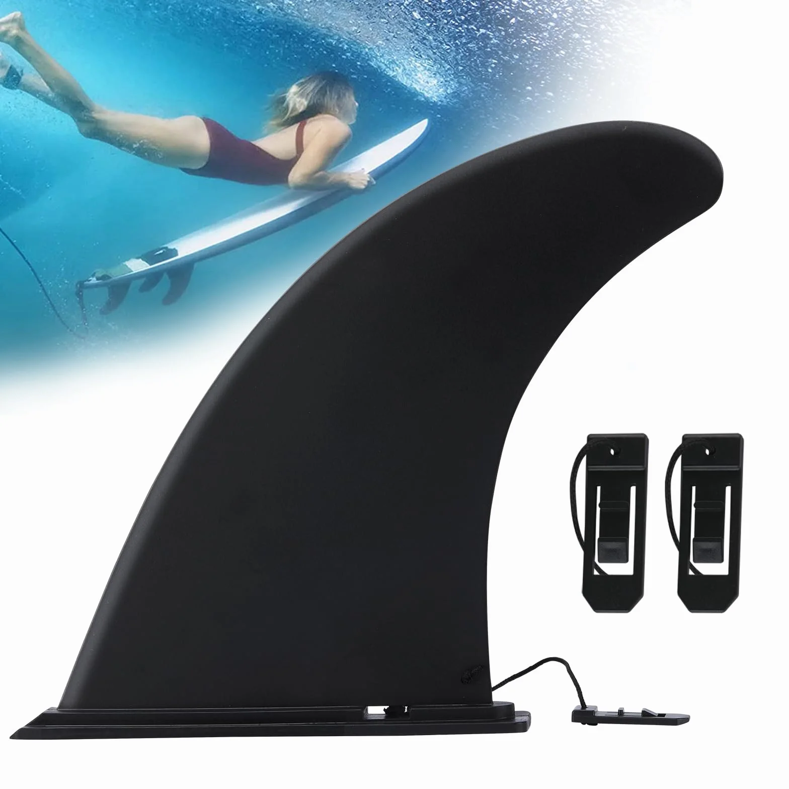 Aleta Padel Surf Desmontable para Tablas de Surf, Sup, Longboard, Kayak, Hinchables