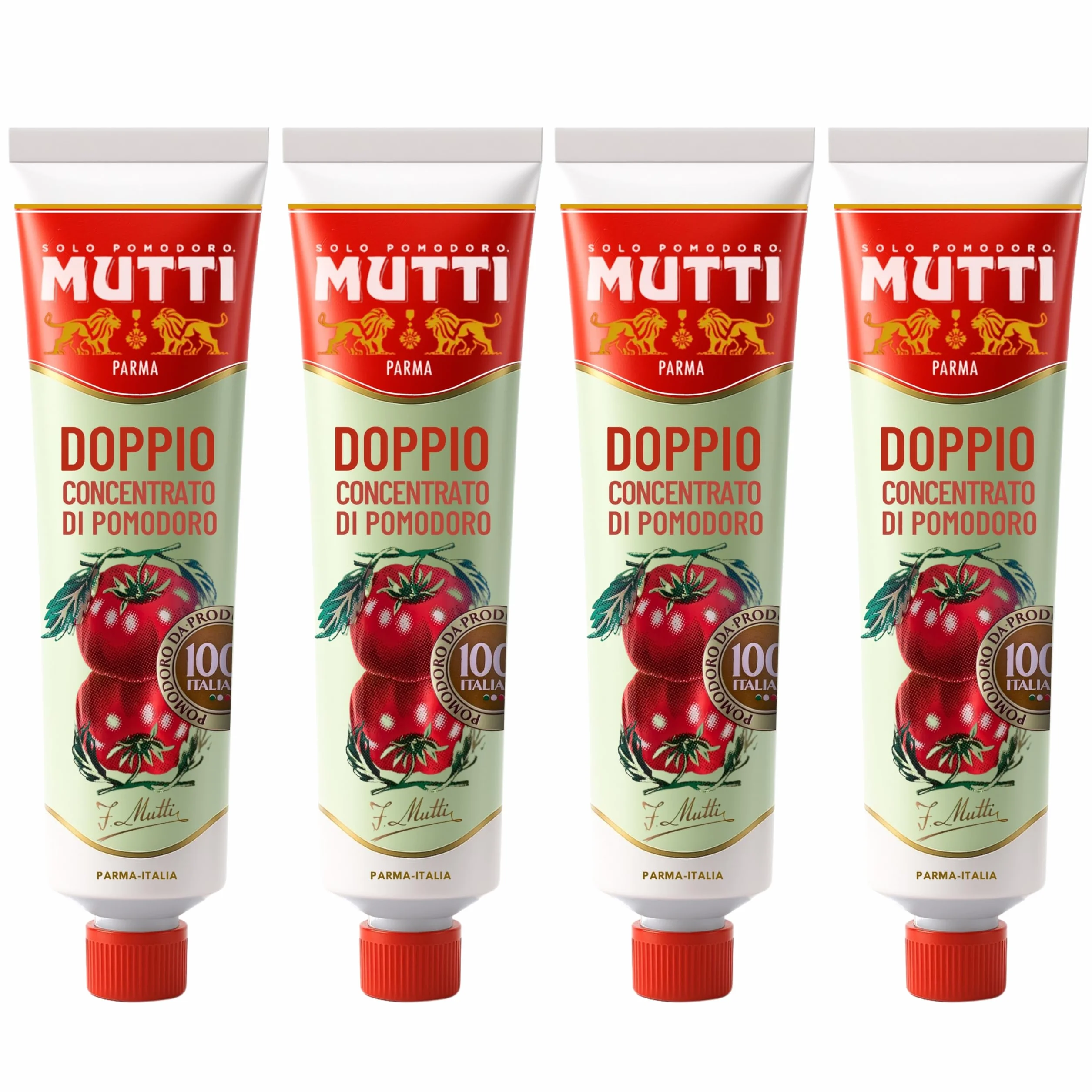 Mutti 130g - Doble Concentrado de Tomate - Importado de Italia (Pack de 4)