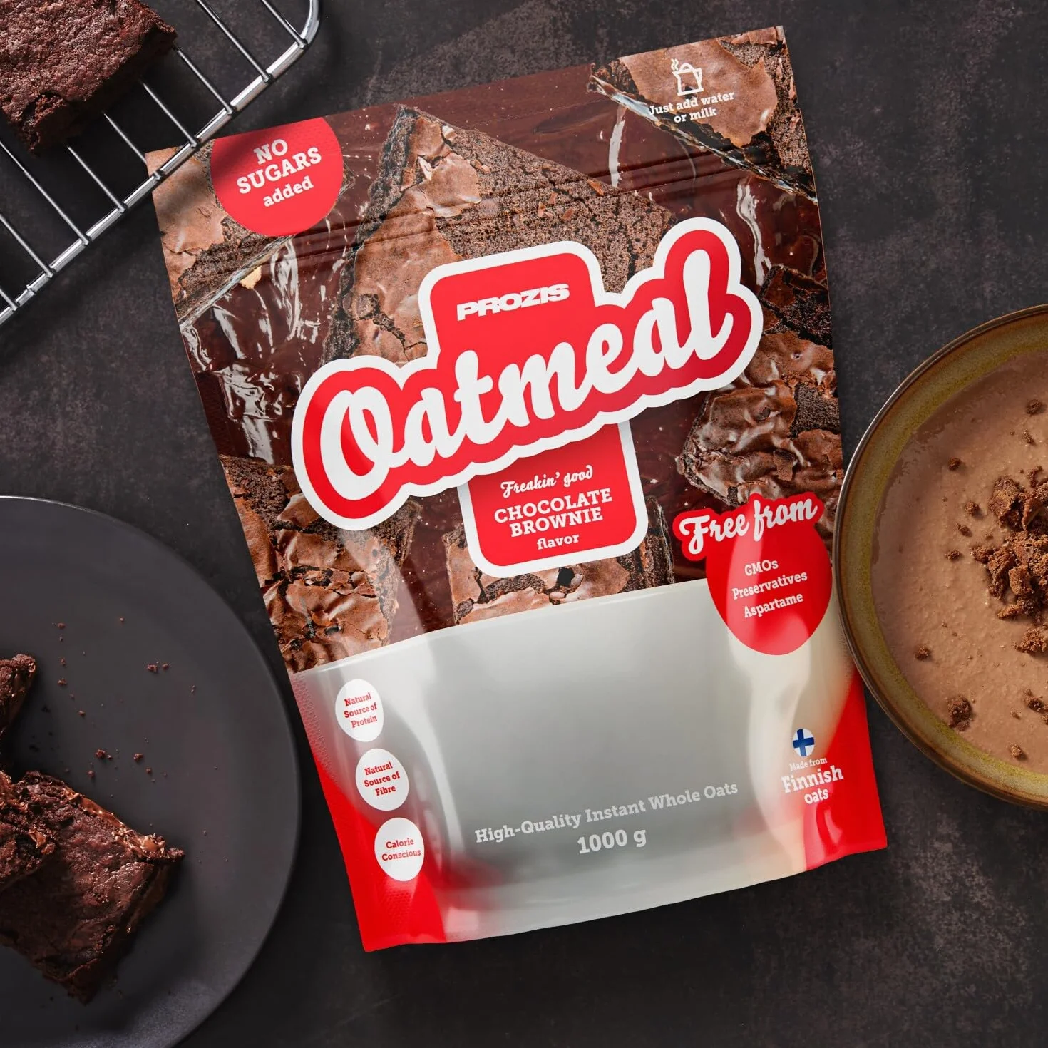 PROZIS oatmeal 1kg - harina de avena integral soluble- sabor chocolate