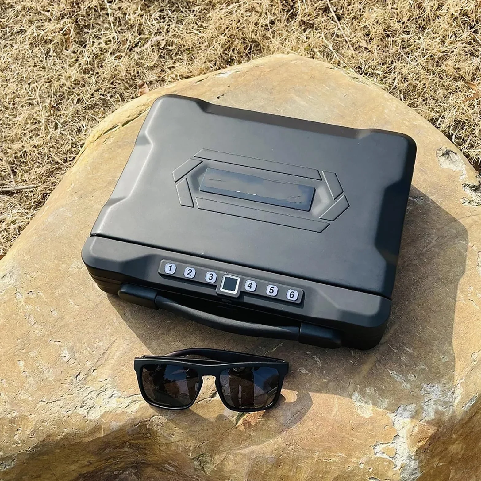 Caja Fuerte Biométrica para Armas y Dinero, Pequeña con Contraseña y Huellas Dactilares