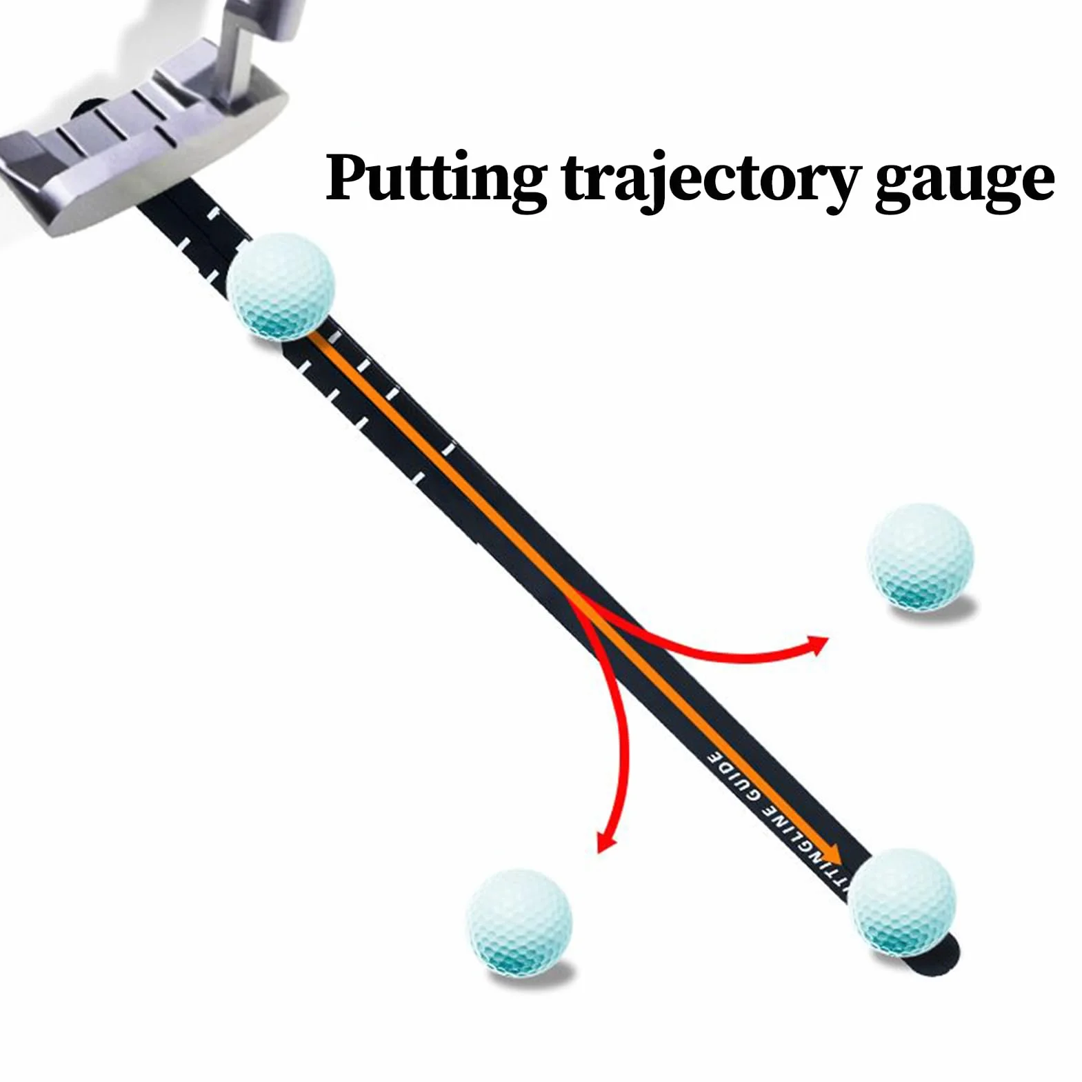 Piccello Guide Ruler 35.43x1.57x1.57 Golf Putter Alignment Rail Práctica portátil