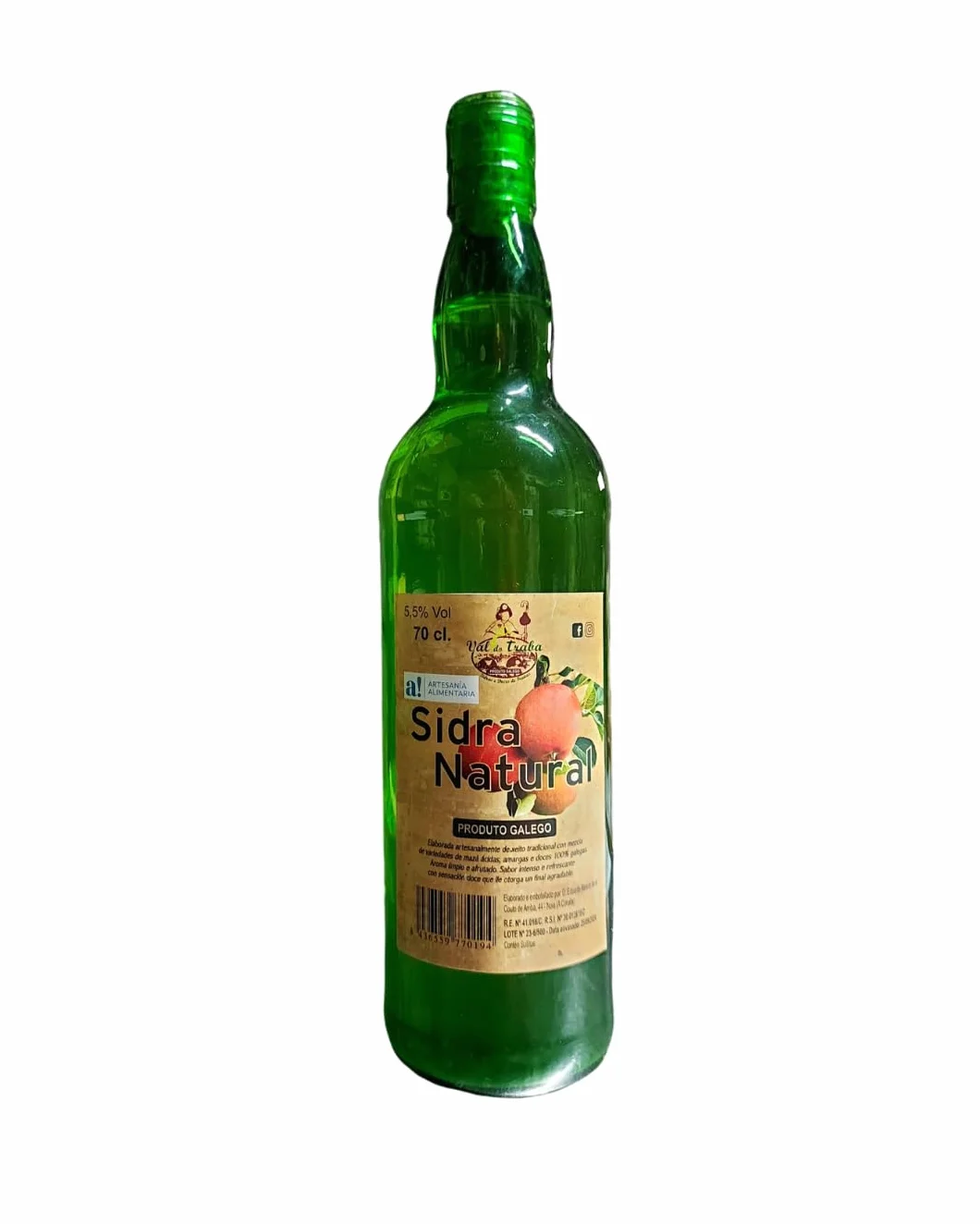 Sidra Natural Artesana Gallega Val do Traba 70 cl Caja 6 Botellas