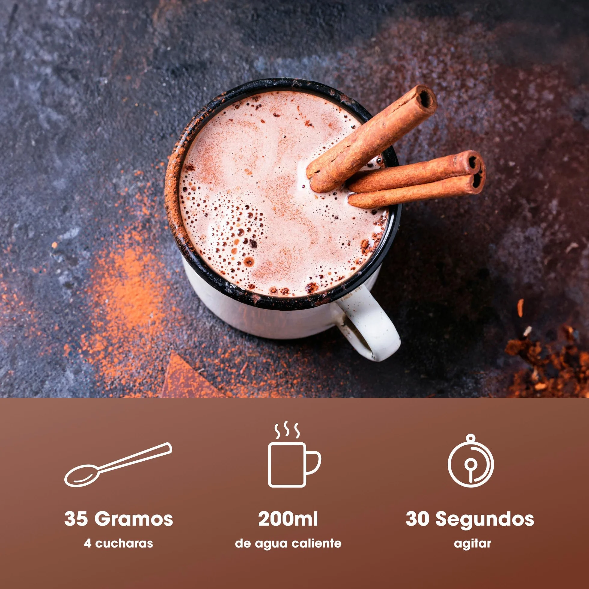 Optimum Nutrition Chocolate Caliente Proteico en Polvo, Sabor Chocolate, 350g, 10 Servicios