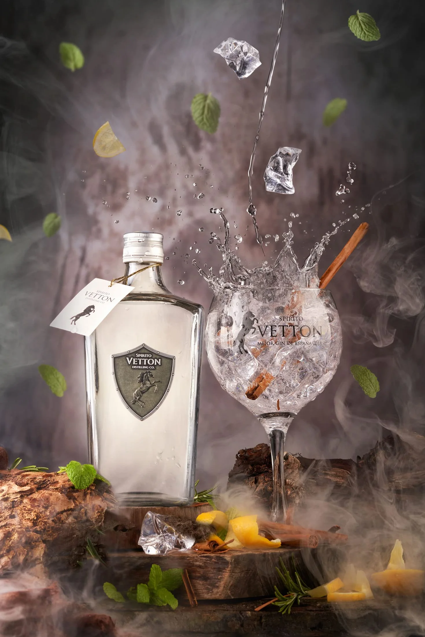 Spirito Vetton- Ginebra Premium Artesanal Extra Dry de cinco destilaciones – Botella de 70 cl - Mejor Ginebra Española por Segundo Año Consecutivo