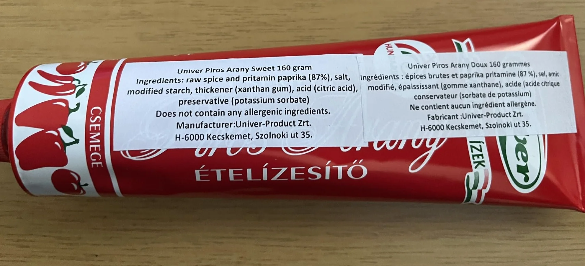 Univer Piros Arany - Pasta de pimentón húngaro (3 unidades, 3 x 160 g)