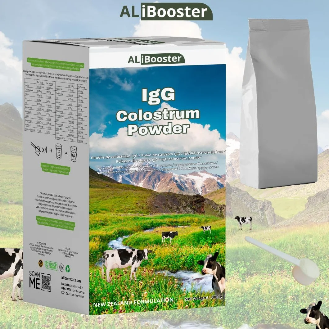 Calostro IgG en polvo 300 g - Mezcla de calostro y leche en polvo - Fuente natural de proteínas, calcio y minerales - Sin conservantes