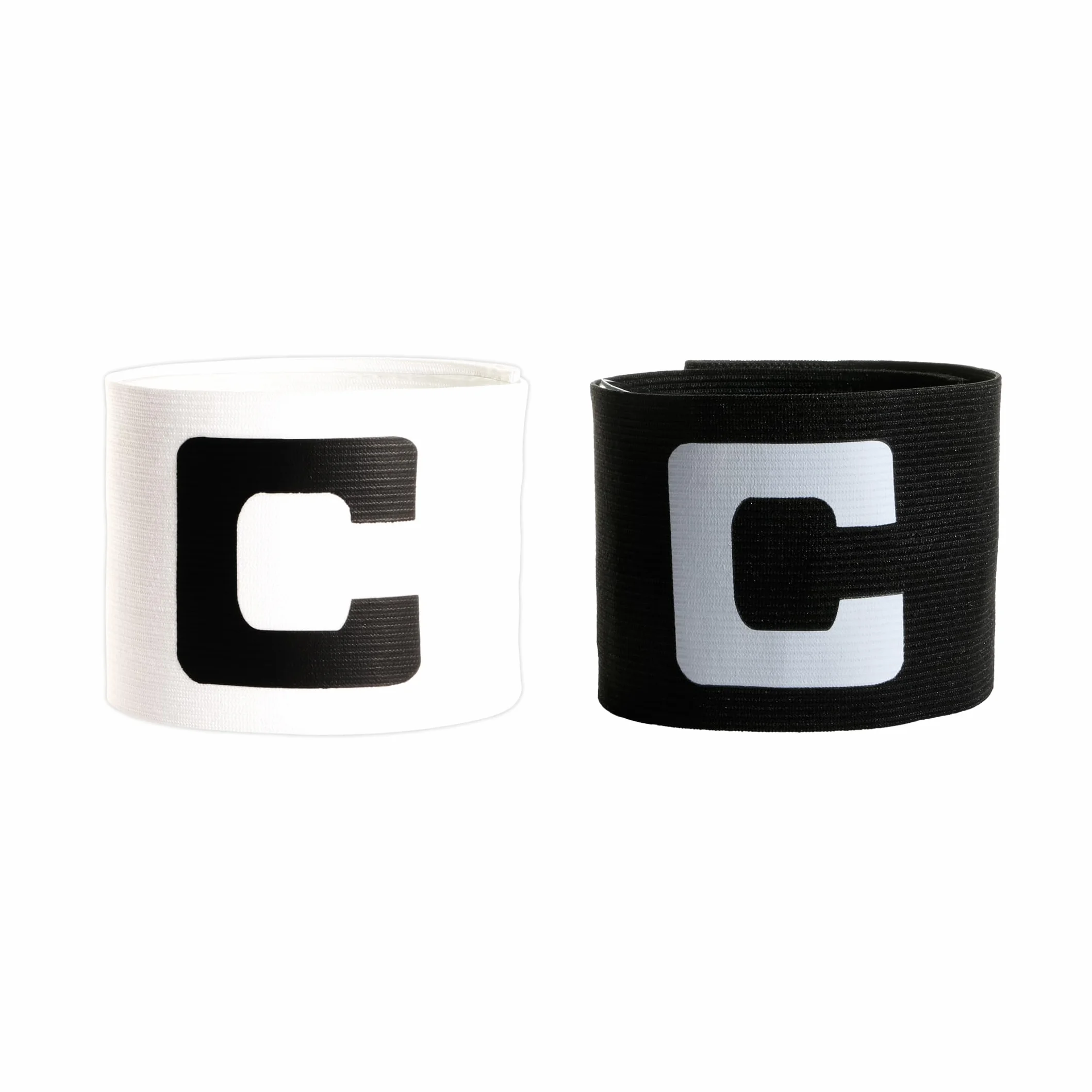 Brazalete de Capitán de Fútbol Infantil, 2 Cintas Blanco y Negro Junior