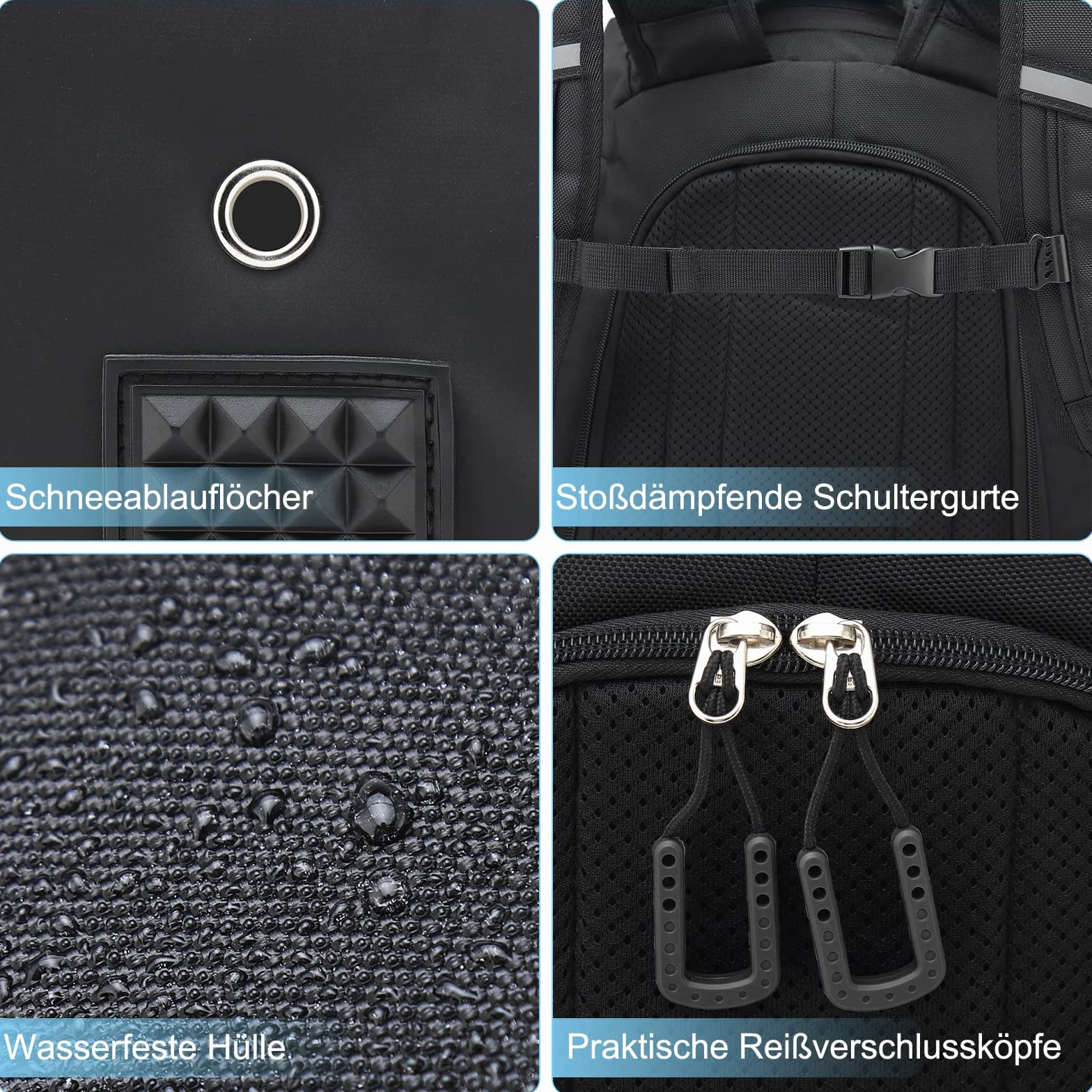 Bolsa para botas de esquí 50 L 1680D nailon con compartimento para casco