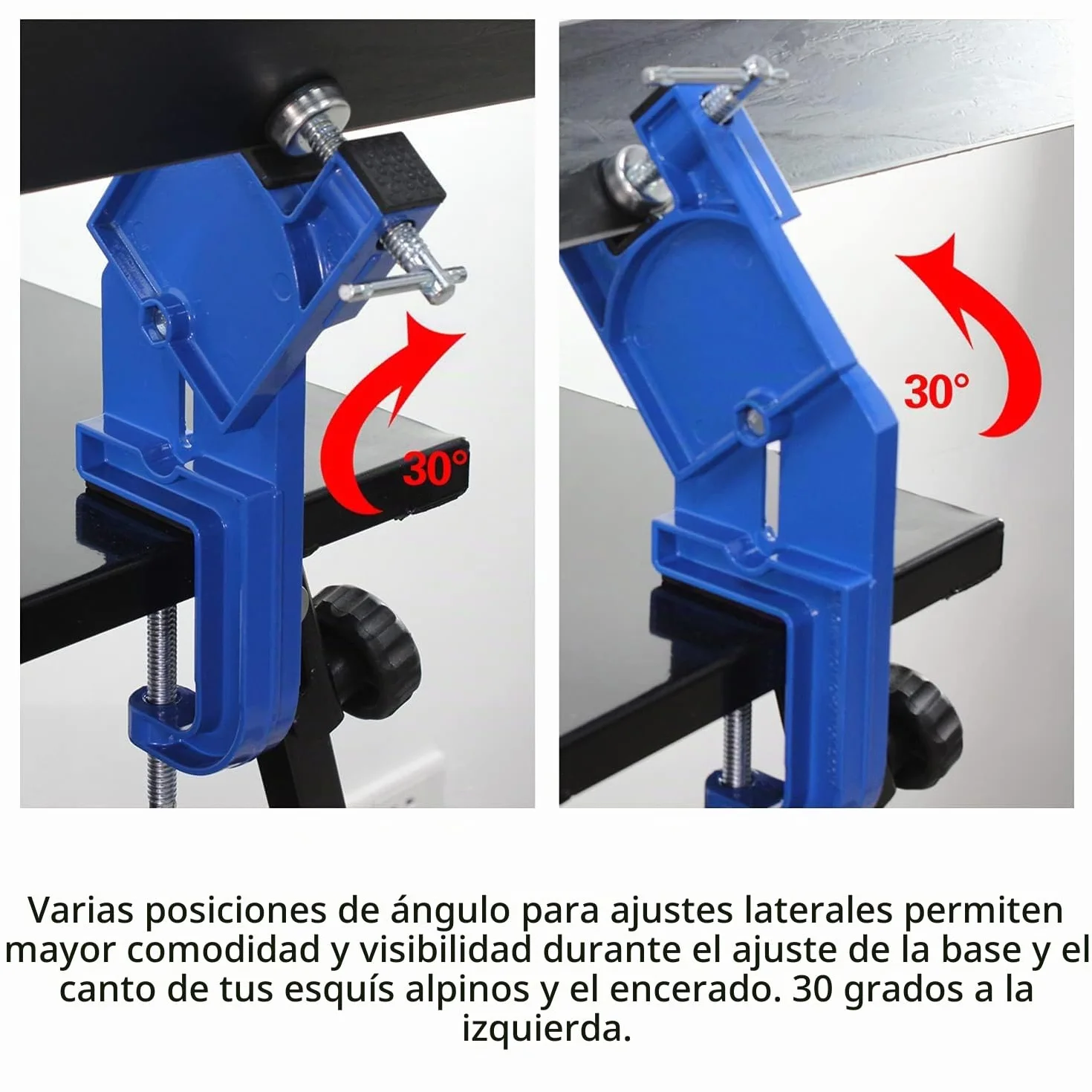 Étau de ski alpin métallique réglable angle et hauteur pour réparer et cirer les skis