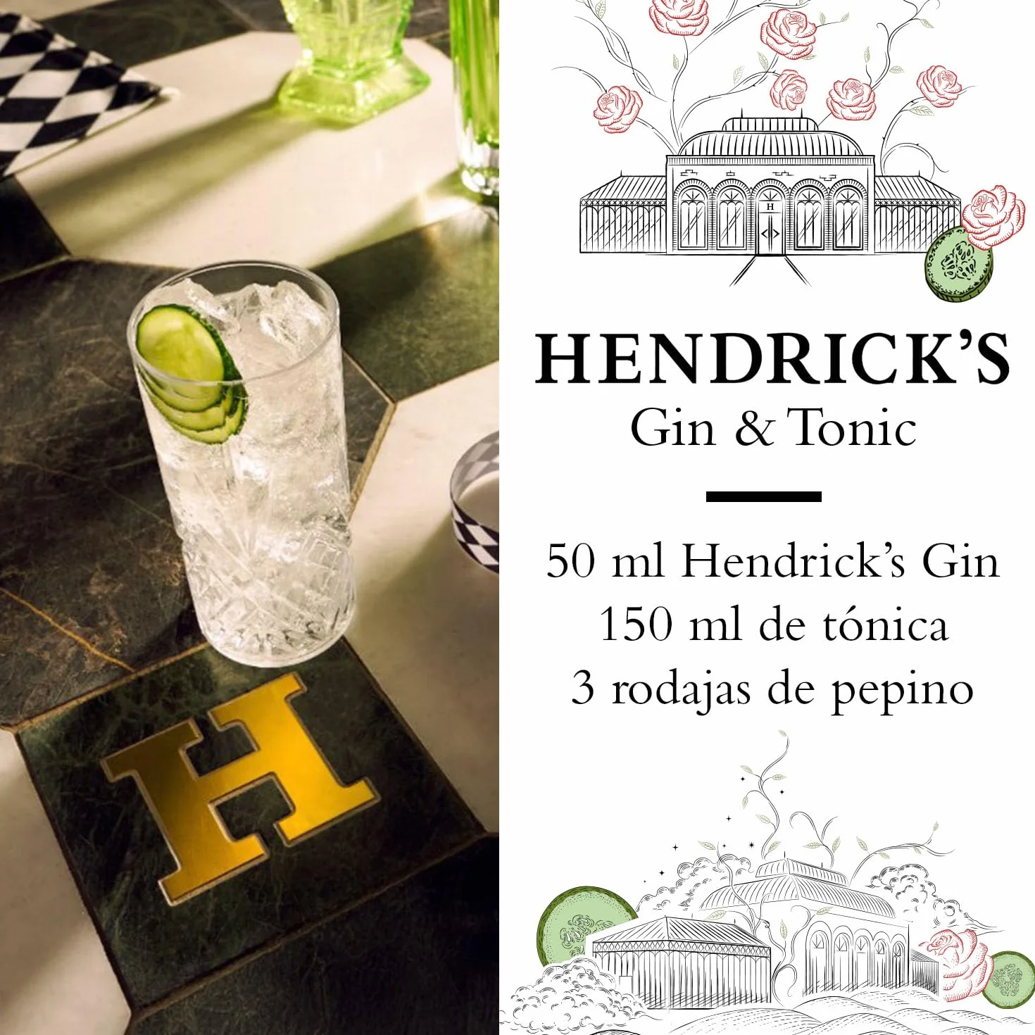 Hendrick's Gin - Ginebra Premium Escocesa, 1.75l