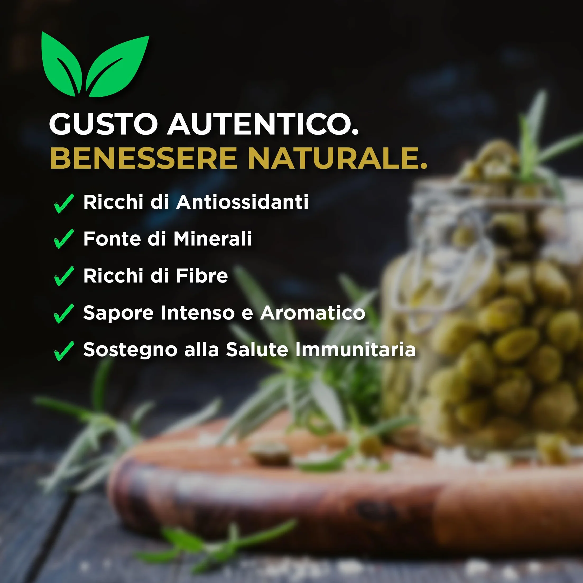 Alcaparras Medianas Bajo Sal DOP Islas Eolias RACILIA 500g