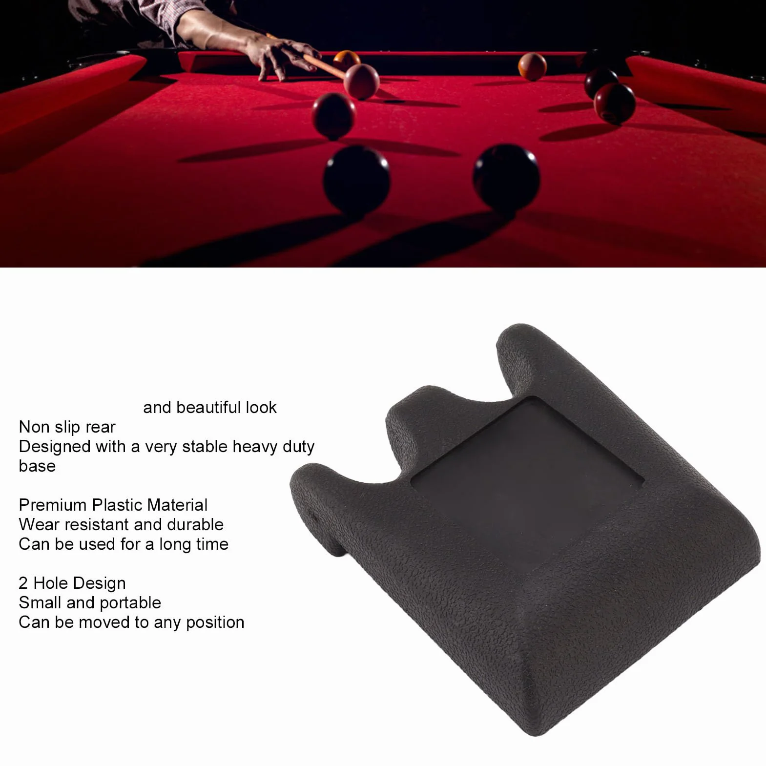 Soporte para Tacos de Billar, 2 Soportes Antideslizantes, Plástico Resistente, Portátil