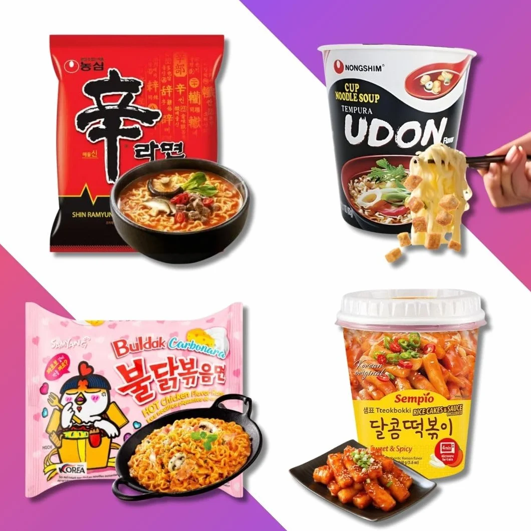 Korean Market | Caja Sorpresa de Comida Coreana (Starter Edition) | Para 1 o 2 Personas | Snacks, Ramen, Kimchi, Tteokbokki, Algas, Dulces y Palillos
