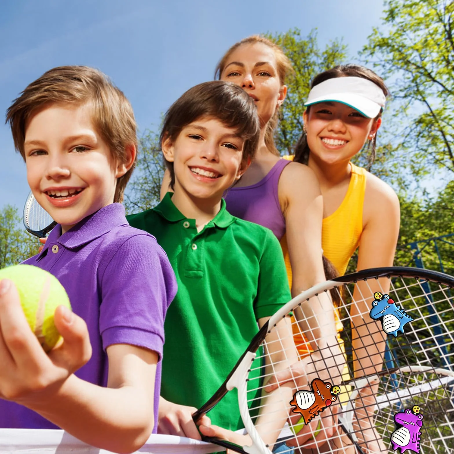 Antivibrador Raqueta Tenis 7 Piezas Accesorios Raquetas Bádminton Expresión Sonriente