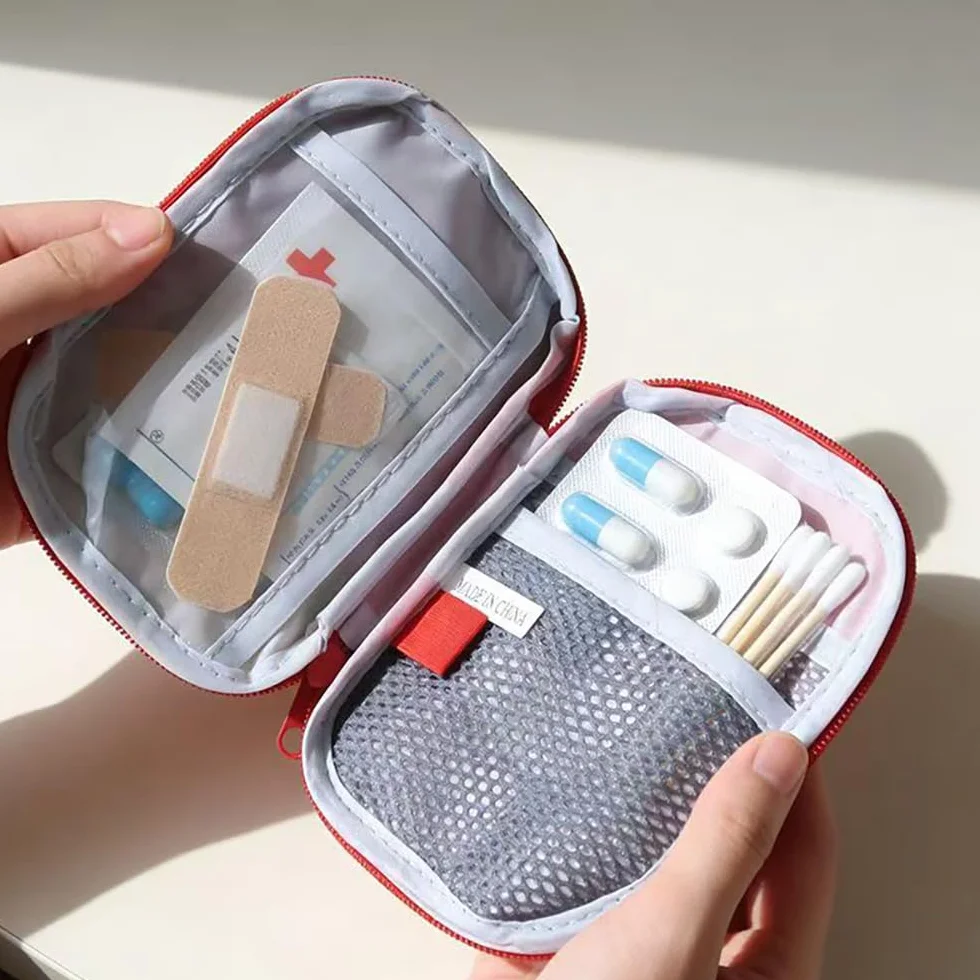 Botiquín de Primeros Auxilios 4 Piezas, Mini Bolsa Médica Vacía, Portátil para Emergencias Hogar Oficina Viajes