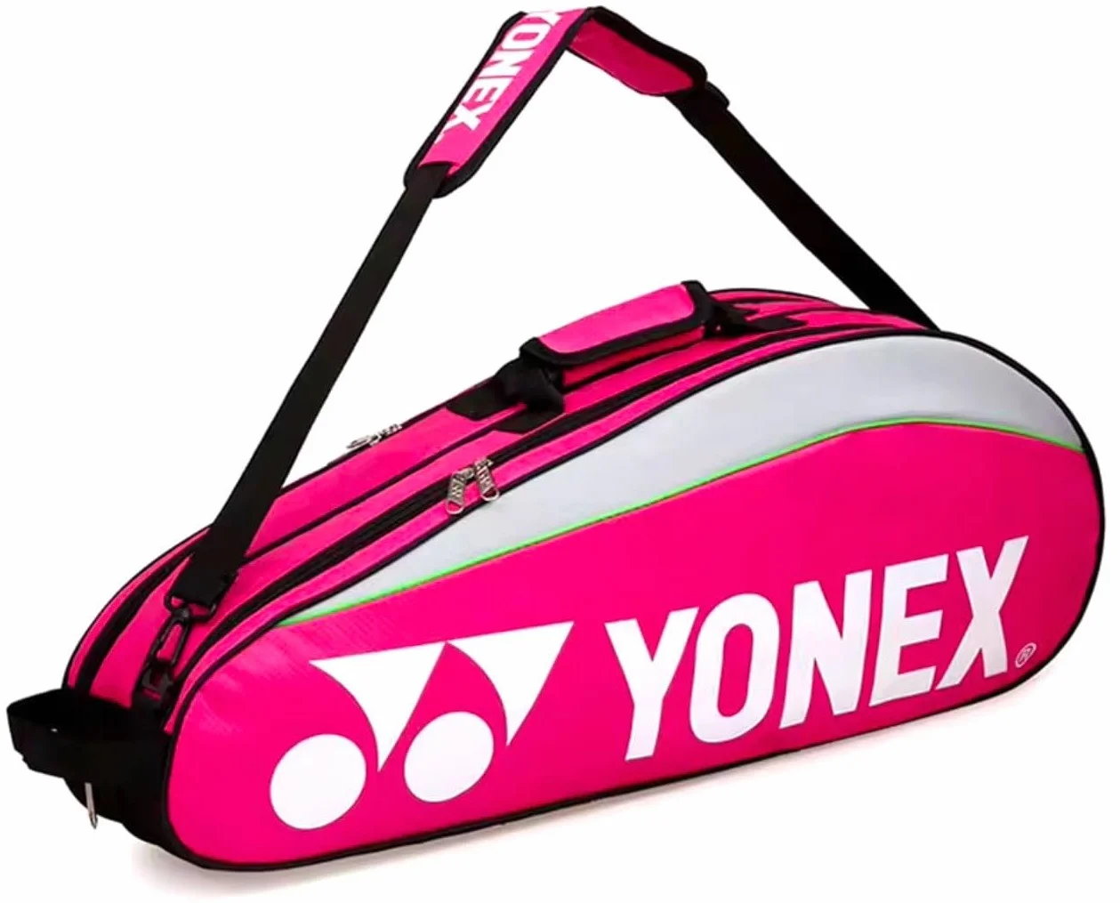 YONEX Bolsa bádminton 6 raquetas 3 bolsillos azul negro rojo amarillo rosa verde