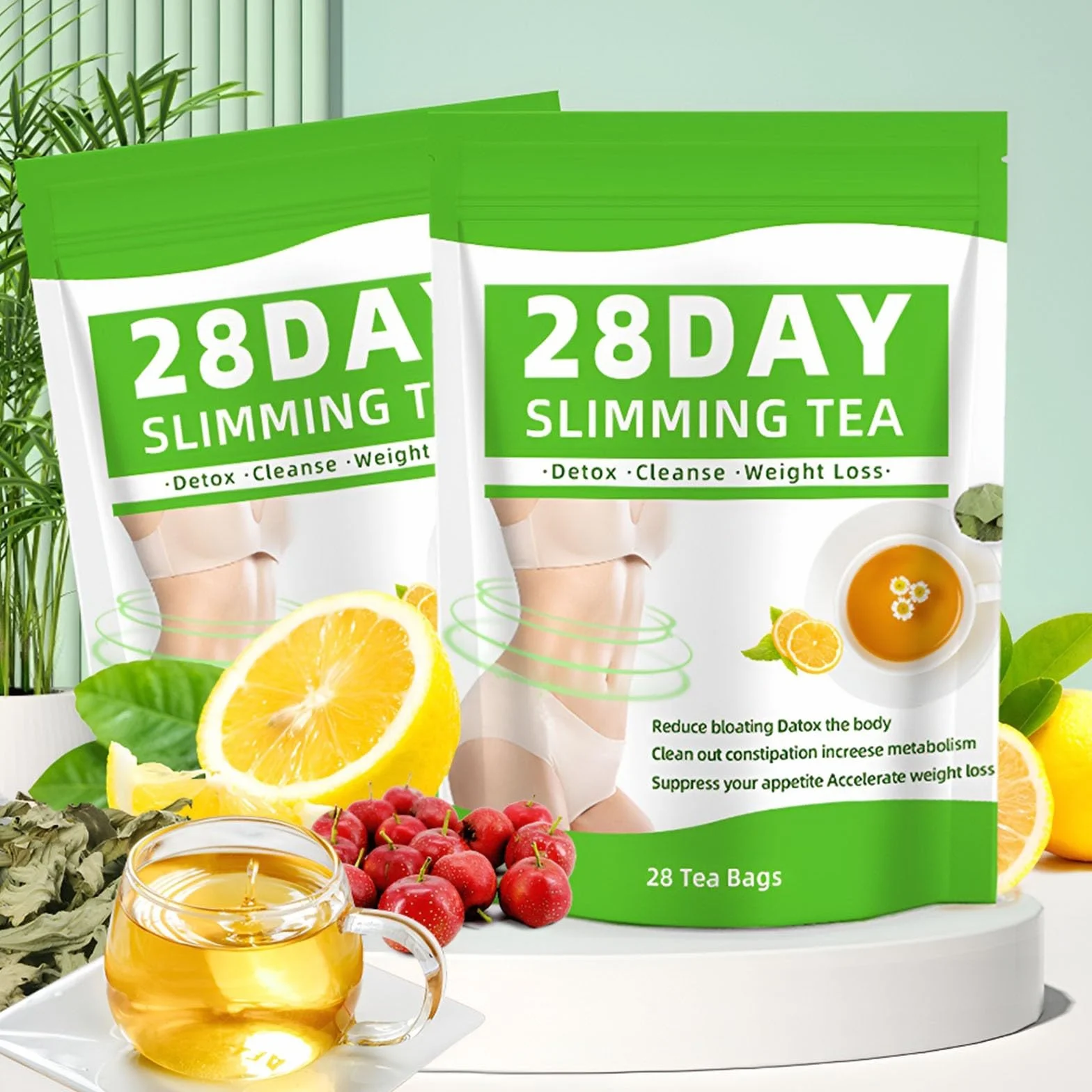 Bolsitas De Té Desintoxicante De 28 Días: Té Adelgazante Natural De Hierbas For La Desintoxicación Y El Bienestar Corporal.(1PC)