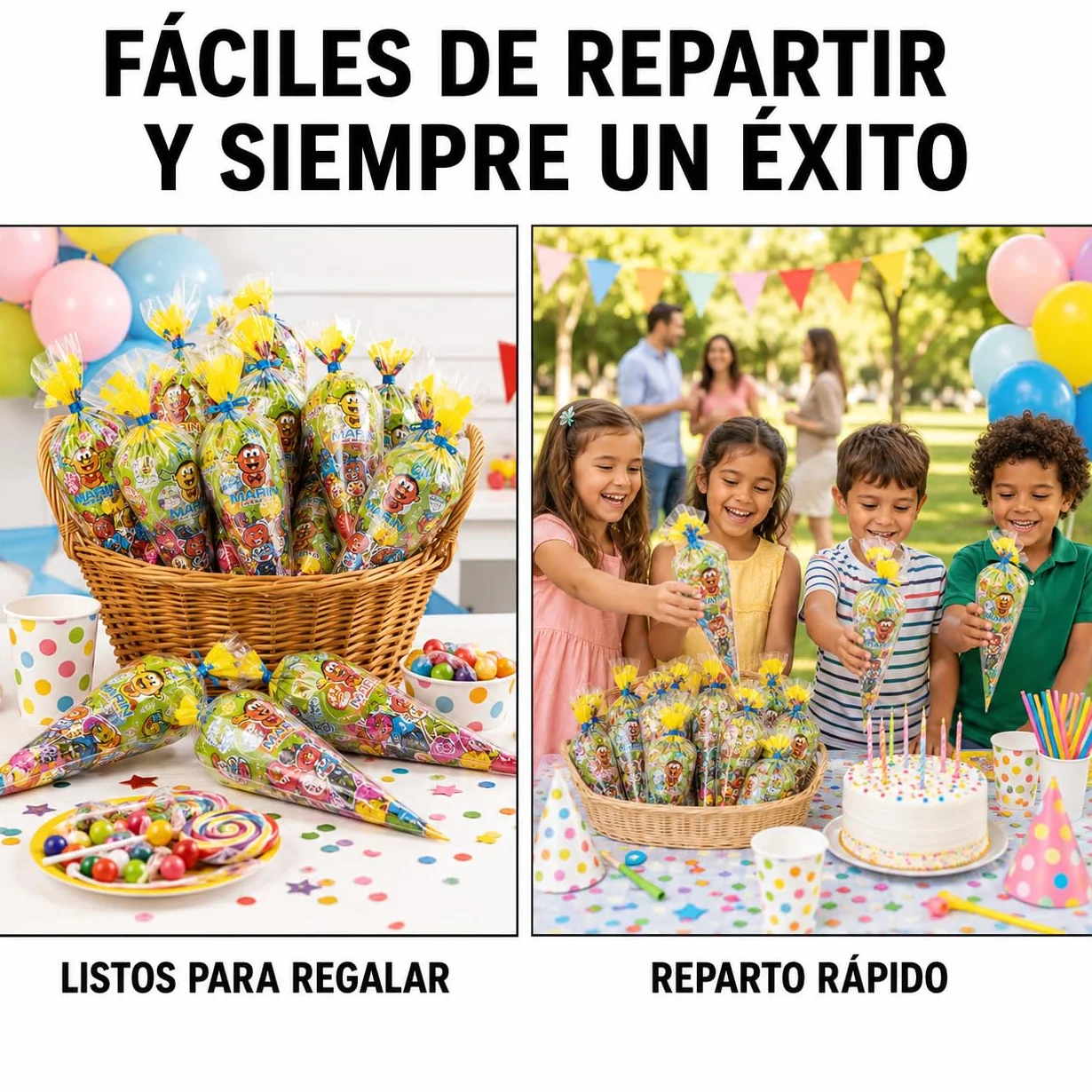 Bolsas Chuches Cumpleaños Gominolas Infantiles Surtidas Sin Gluten Fiesta Niños Regalo Piñata