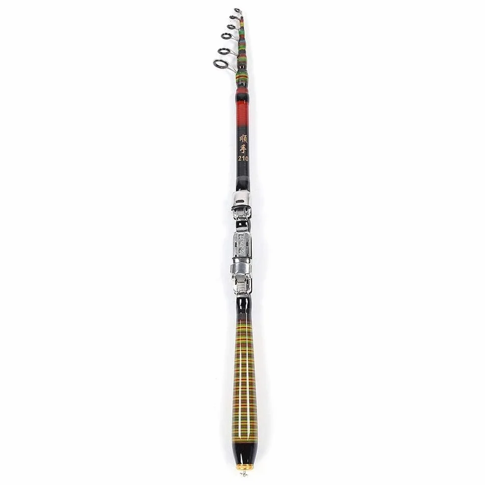 Alomejor Caña de Pescar Carbono Ligero Portátil Retráctil 1.2m 1.5m 2.1m 2.4m