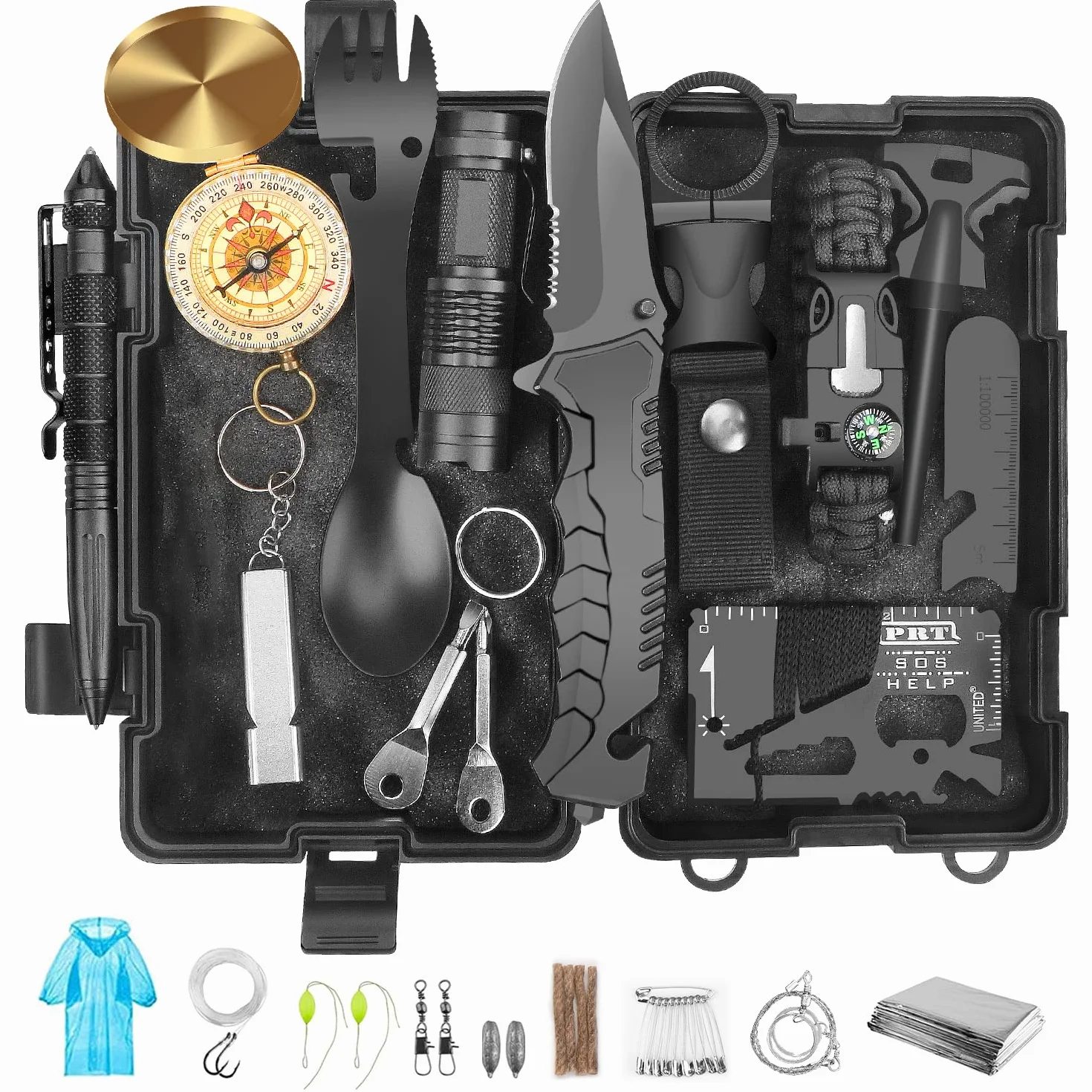 Kit de Supervivencia Multifuncional de Emergencia, Botiquín Profesional de Primeros Auxilios para Viajar