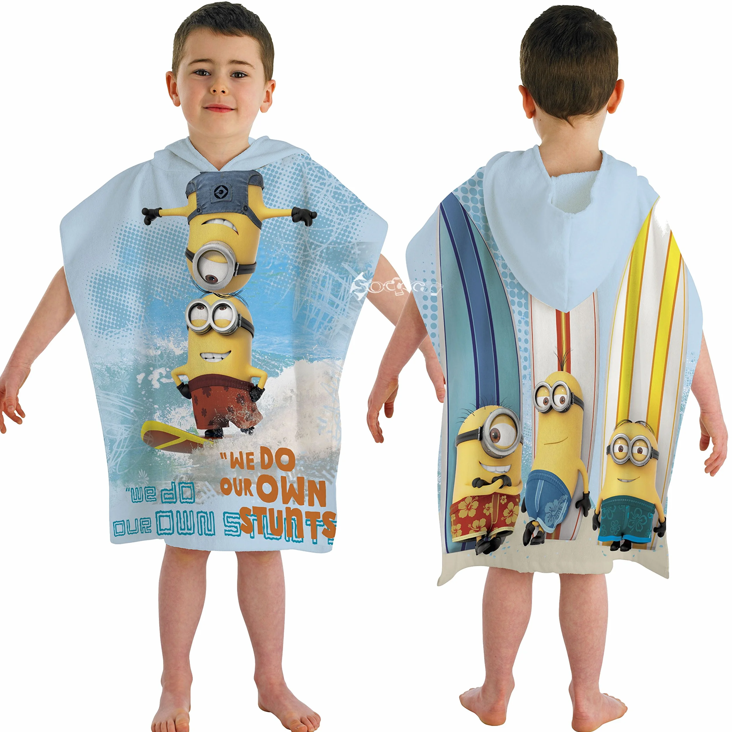 Minions Surf toalla con capucha Poncho