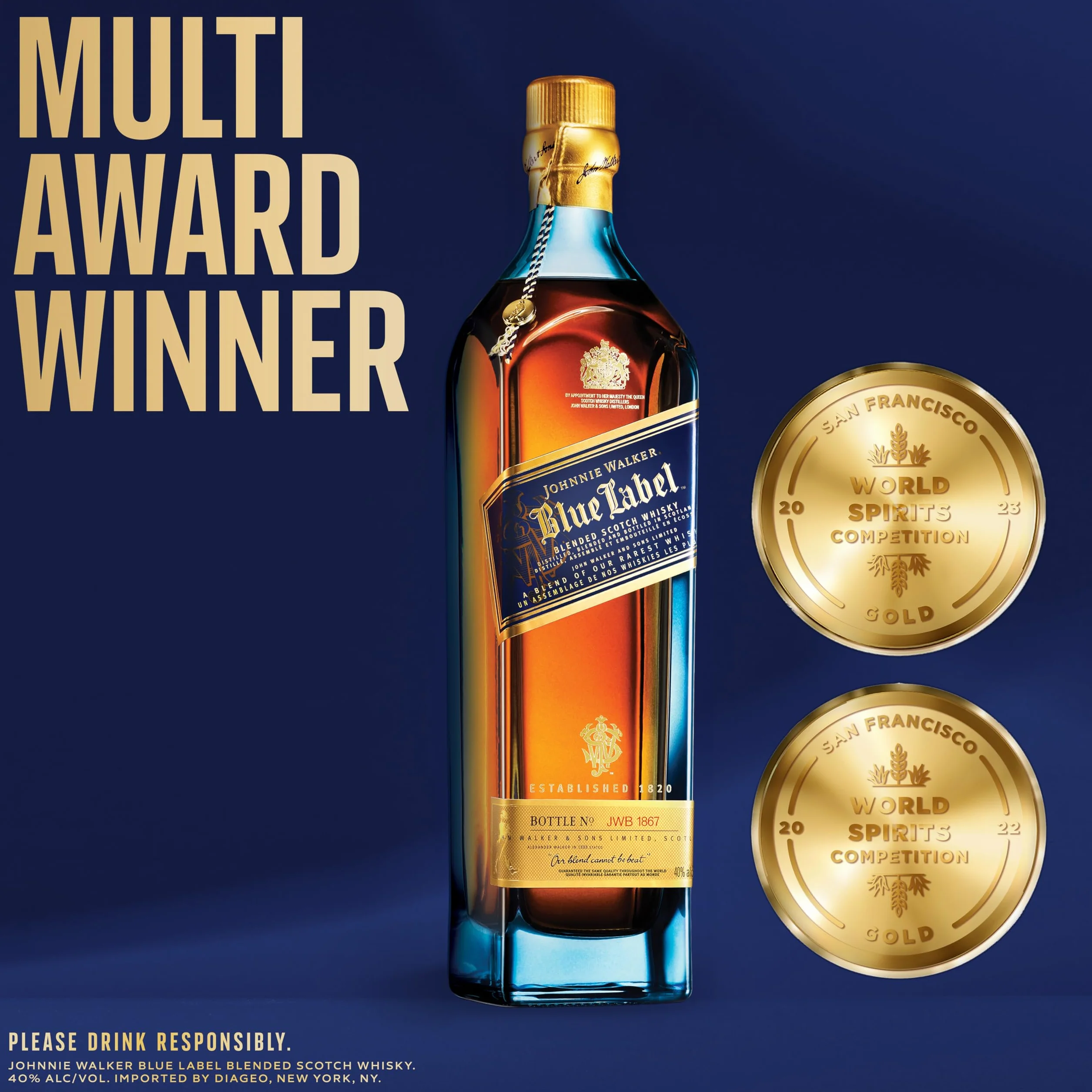 Johnnie Walker Blue Label 0,7L (40% Vol.) + GP