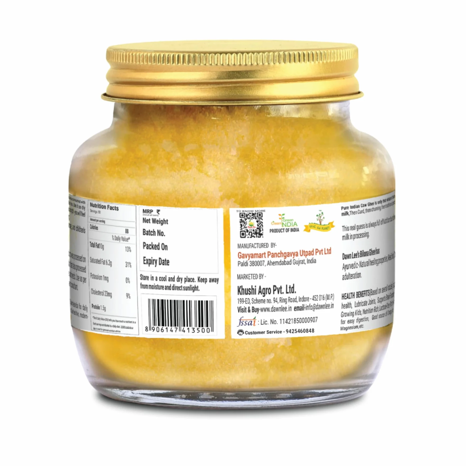 Ghee Bilona A2 Natural 250 ml Cuajada Proceso de Churning Propiedades curativas