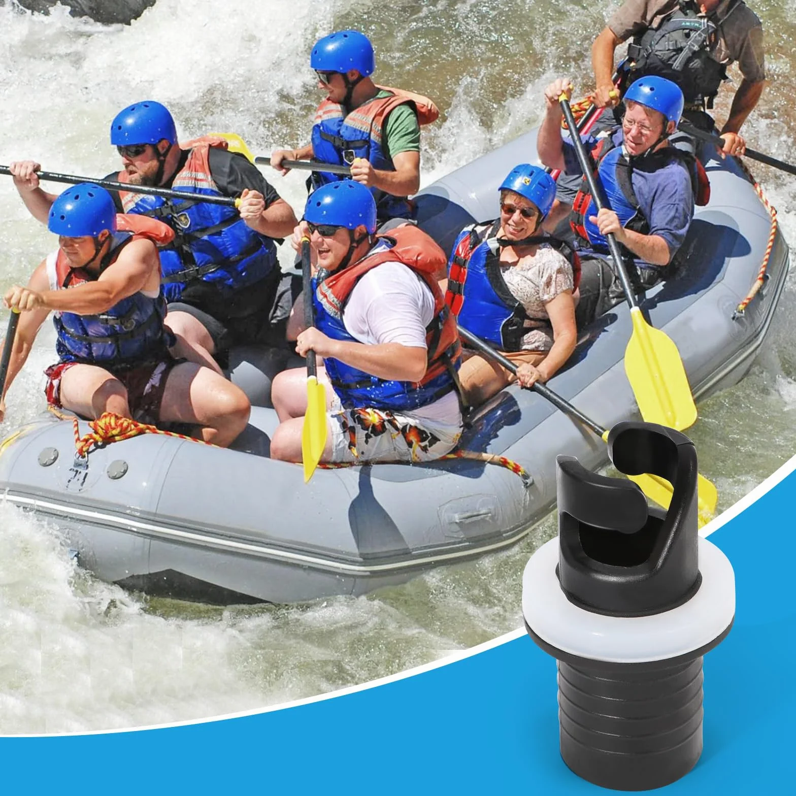 Adaptador de Válvula para Bote Inflable, Negro, Adaptador de Manguera de Bomba de Pie