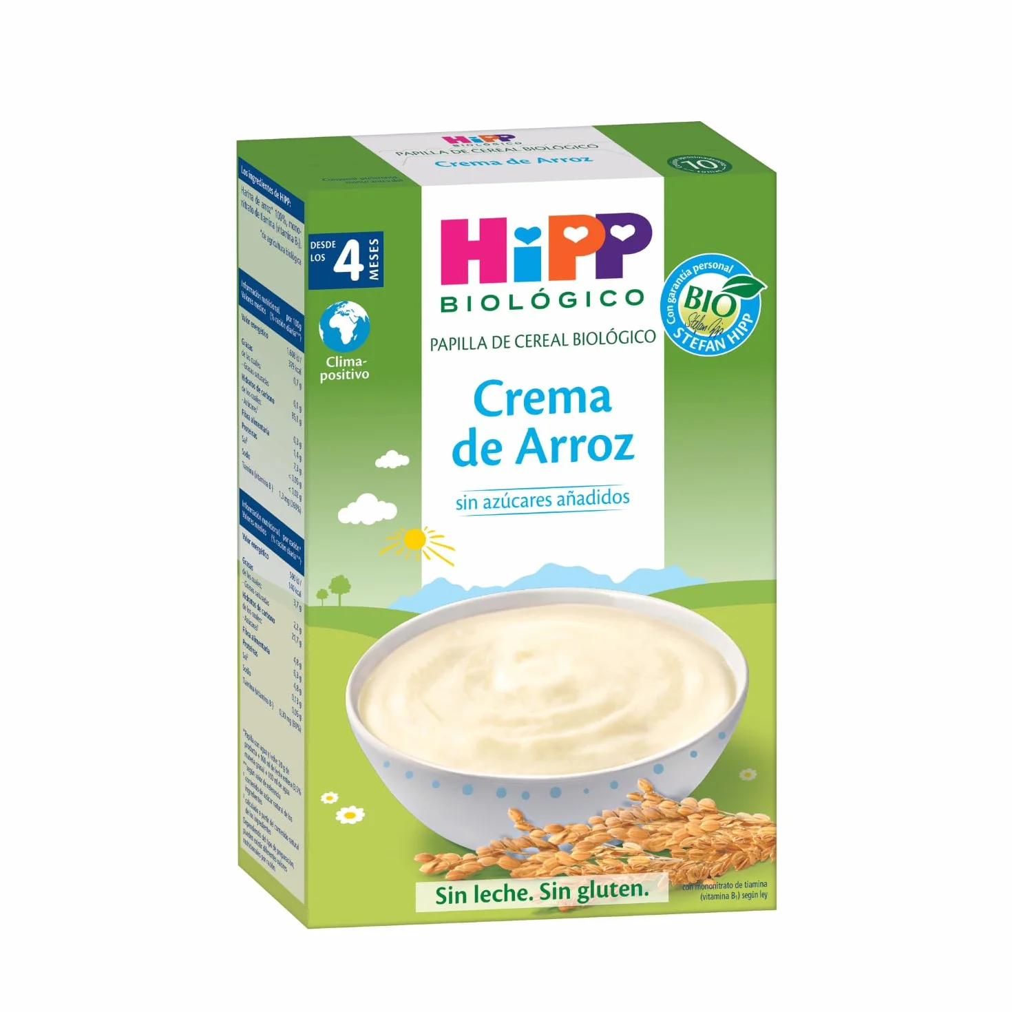 HiPP Biológico - Crema de Arroz sin Gluten BIO - Fácil Digestión - Sin Azúcares Añadidos - Sin Lácteos - Con Vitaminas y Minerales Esenciales - Apto Para Bebés A Partir de 4 Meses - Pack 7X200g