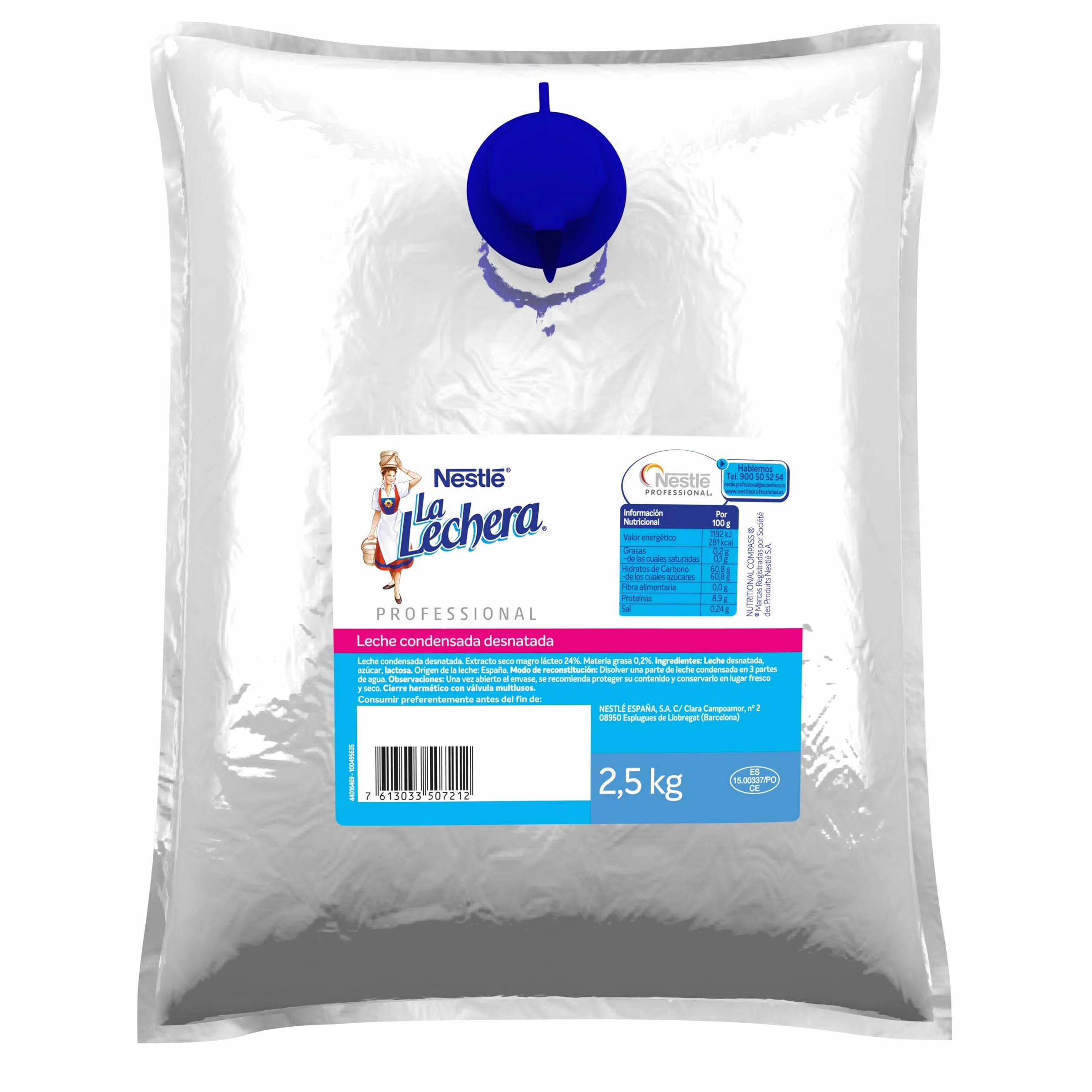 La Lechera Leche Condensada Desnatada - 1 Bolsa x 2,5kg