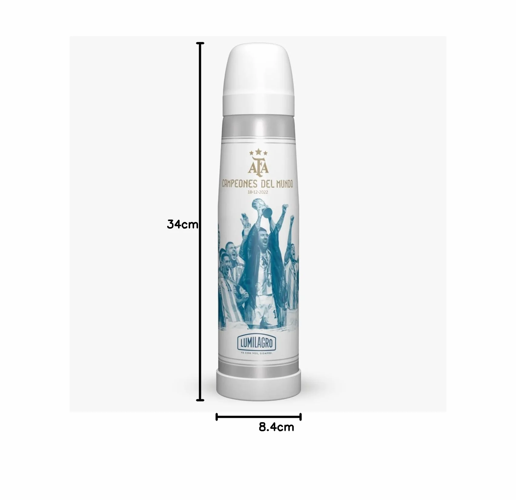 Lumilagro Termo de acero inoxidable 1L Campeones Del Mundo Argentina 2022 Messi