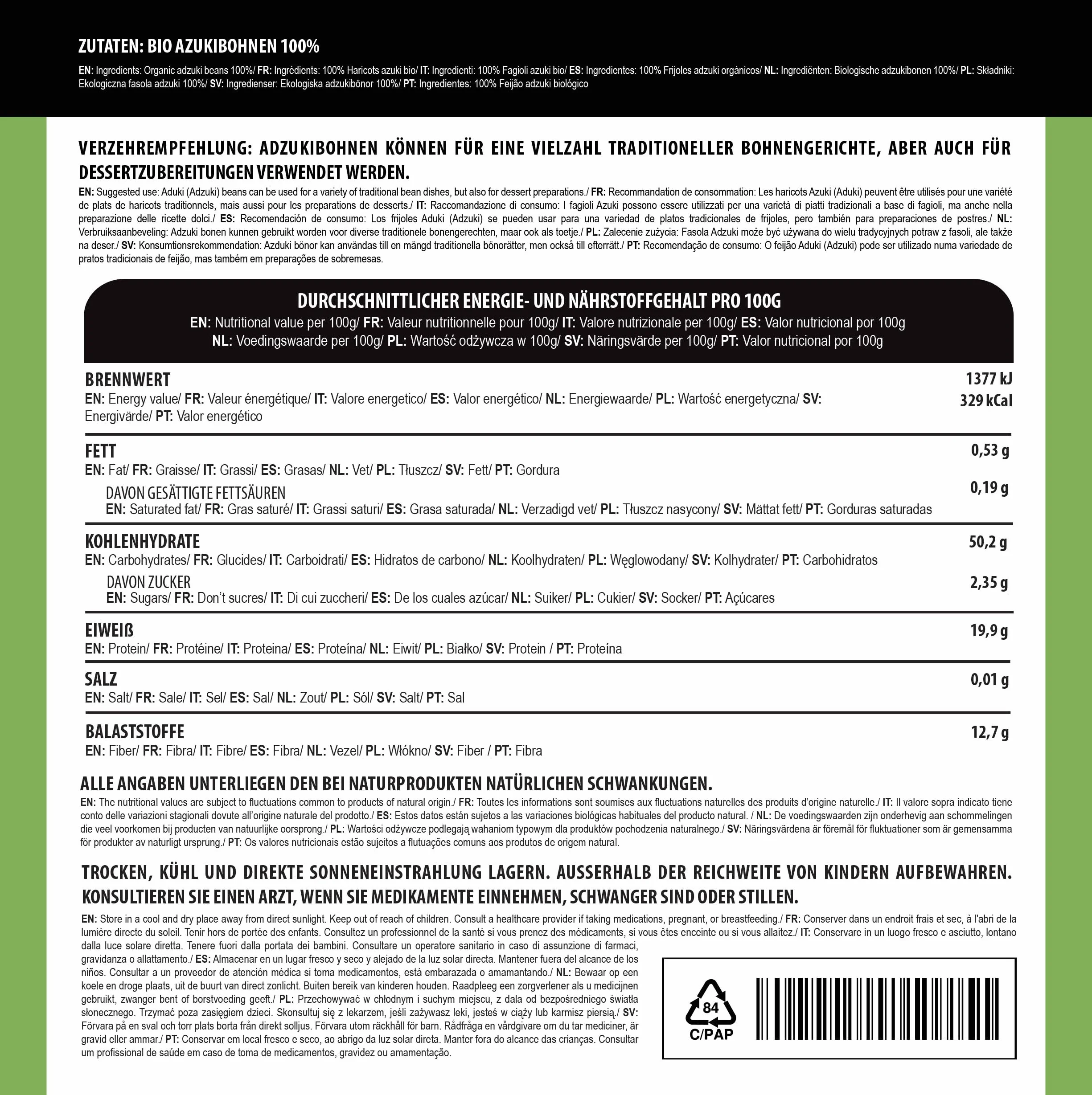 Alpi Nature Frijoles Azuki Orgánicos 1kg, Frijoles Rojos Adzuki Enteros, Legumbres sin Gluten