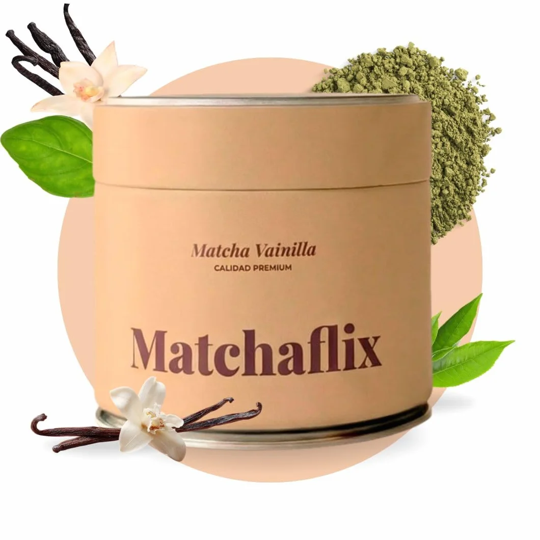 Matchaflix | Té Matcha Premium Sabor Vainilla (100 Gramos) | Té Instantáneo | Healthy | Green Drink