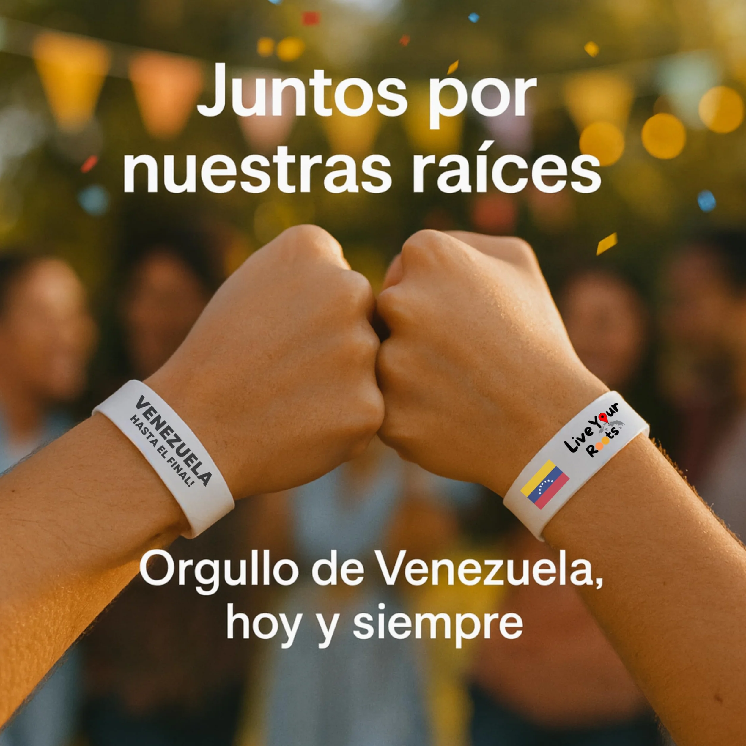 Bandera Venezuela 7 Estrellas Pulsera Silicona Premium 15 mm x 202 mm Negro Blanco Vinotinto