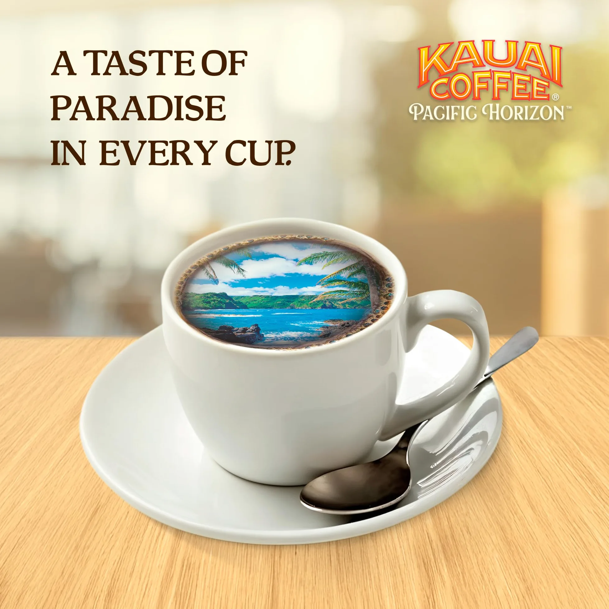 Kauai Coffee K-Cup Pods - Vainilla Macadamia Nut, 10 cápsulas K-Cup | Tostado medio, café arábica, 10 % hawaiano, para cafeteras Keurig, porción única, granos de vainilla con nueces de macadamia